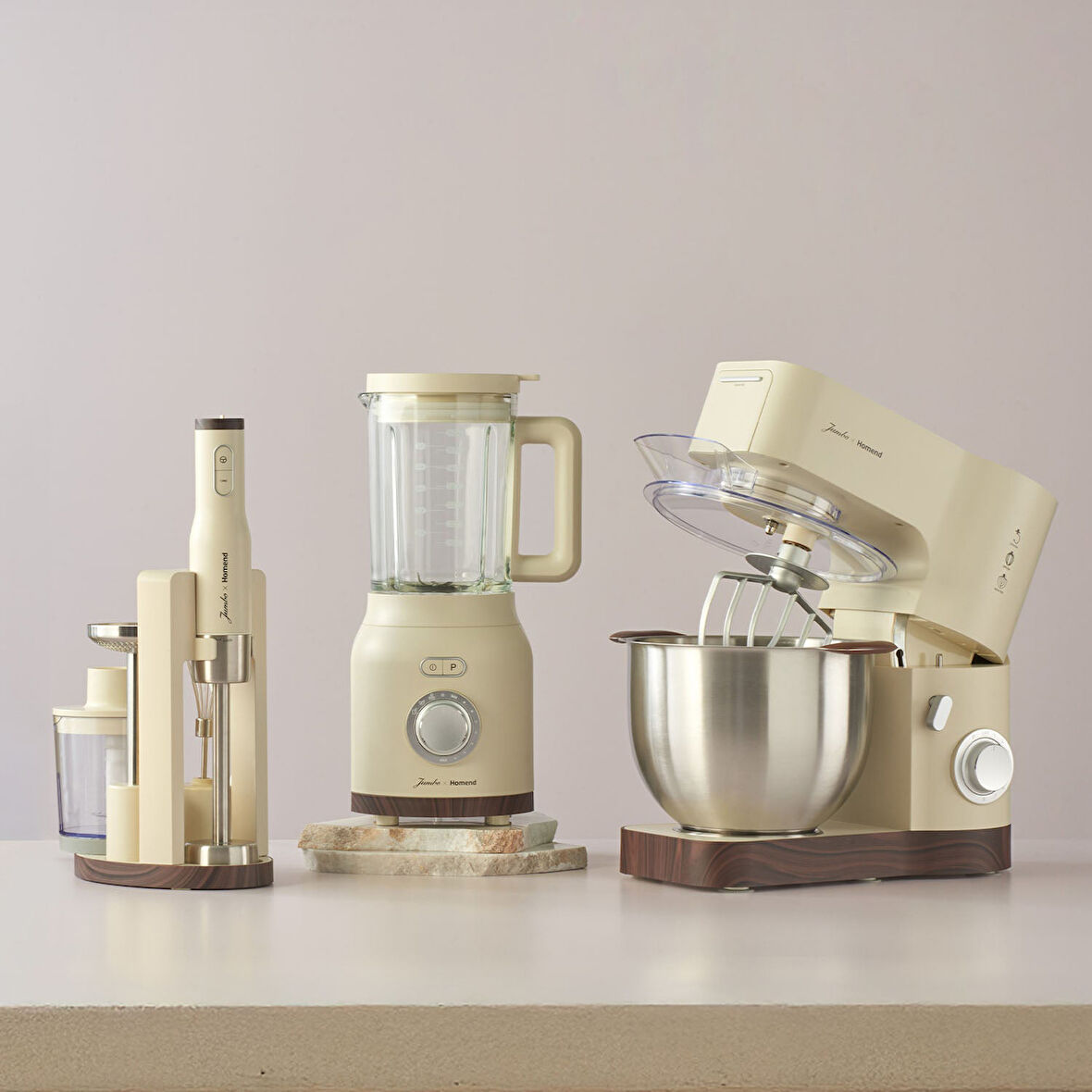 Jumbo x Homend 3'lü Artfood Set (El Blender Seti + Profesyonel Blender + Stand Mikser)