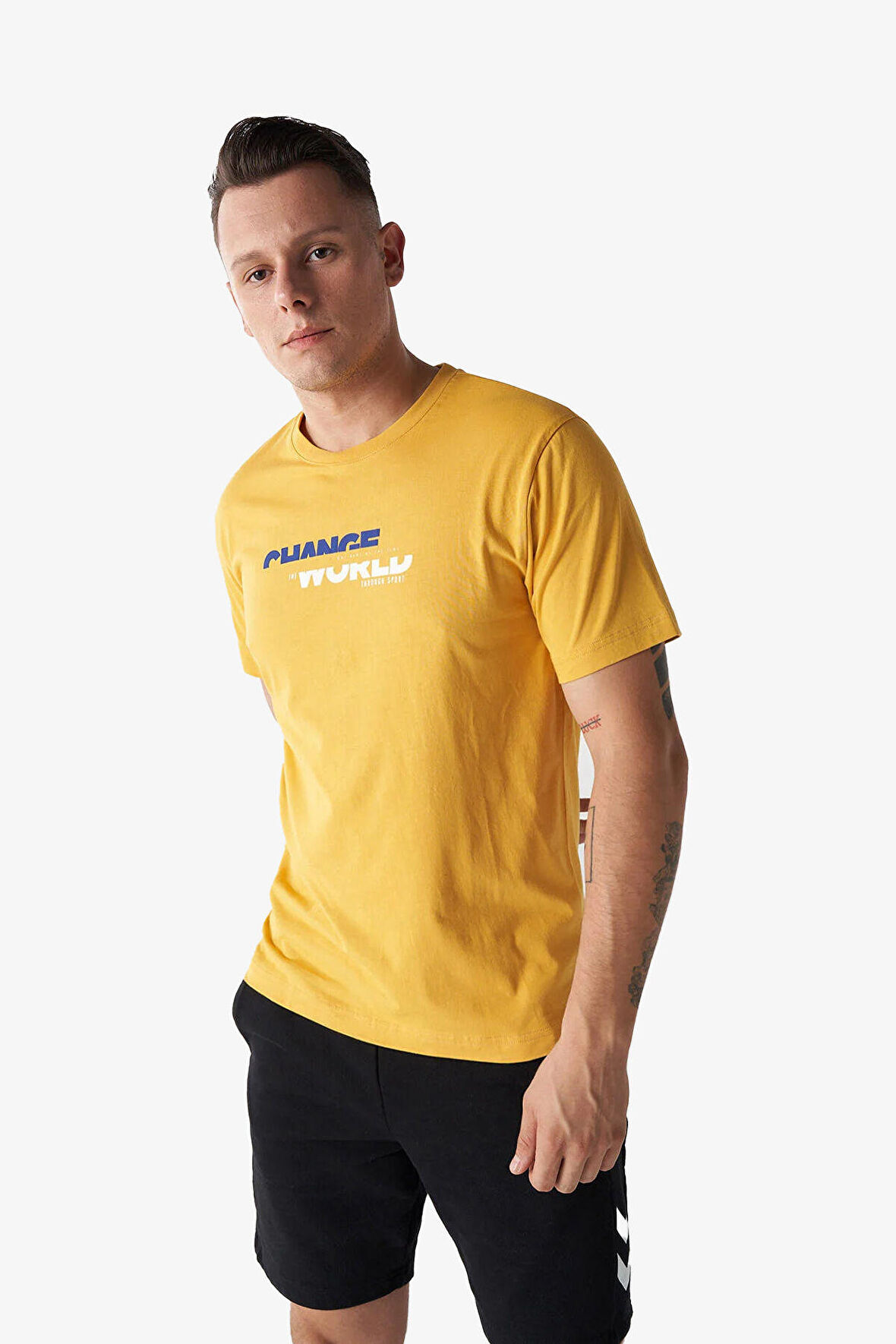 Hummel Hmldivide Ss Erkek Sarı T-Shirt 911794-2523