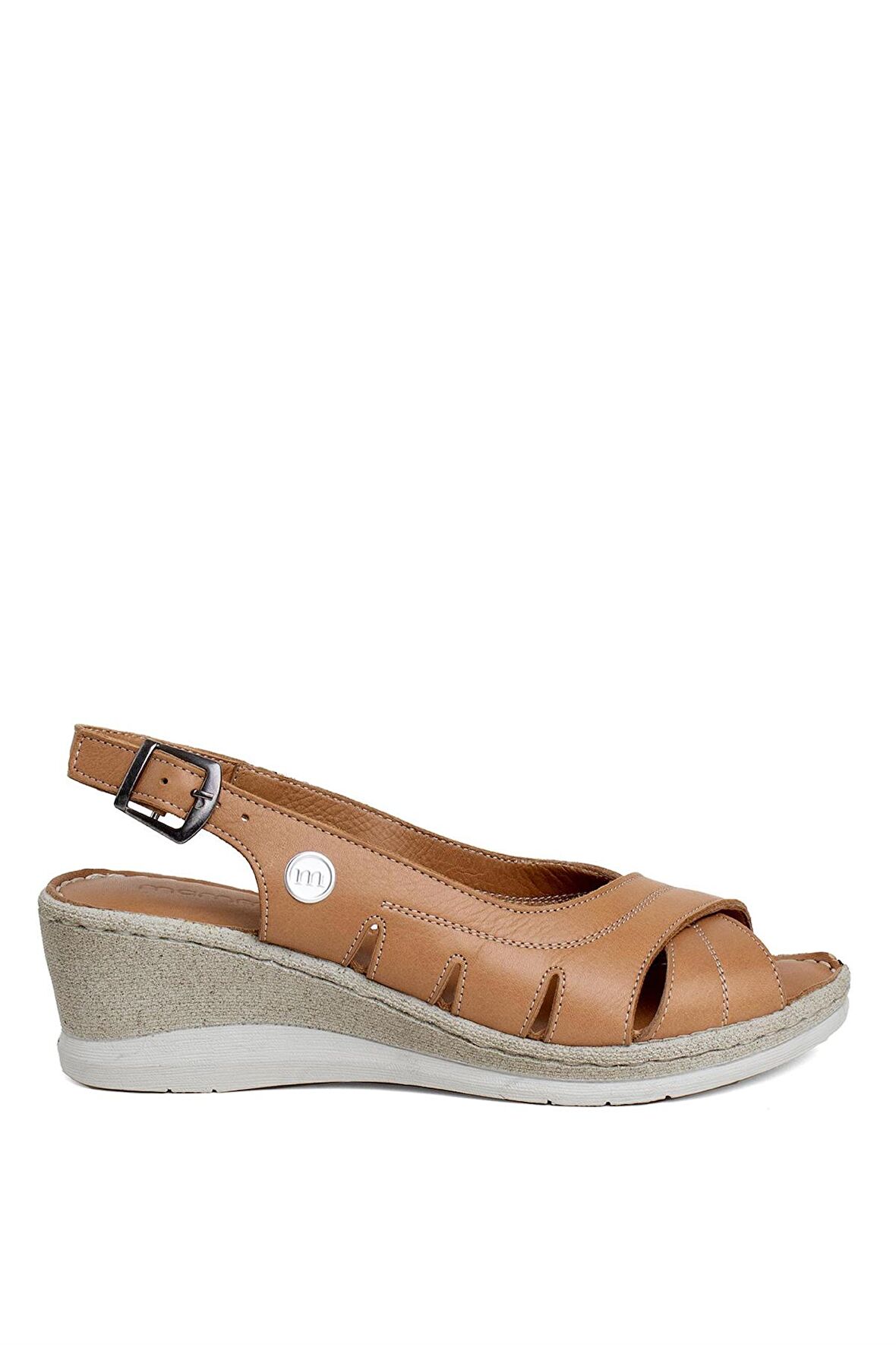 Mammamia D24YS-1390 Kadın Dolgu Topuk Sandalet Taba