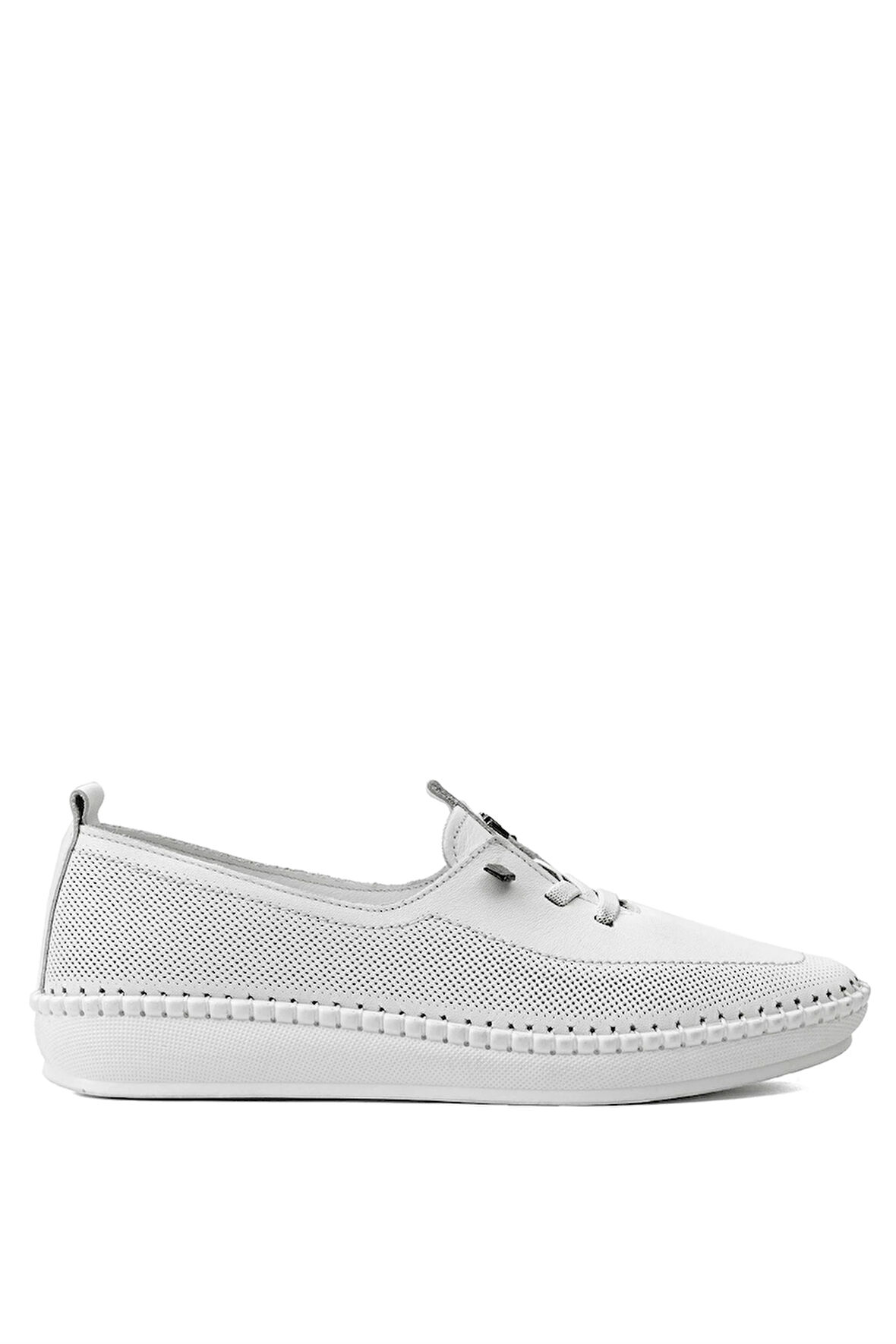 Voyager Z083 Kadın Hakiki Deri Ortopedik Casual Ayakkabı Beyaz