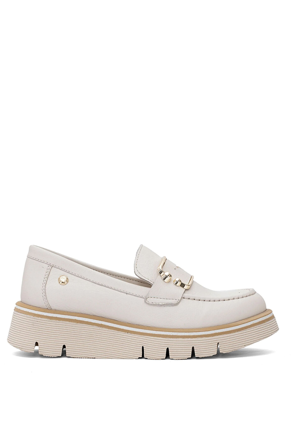 Mammamia D25YA-3760 Kadın Hakiki Deri Casual Ayakkabı Krem