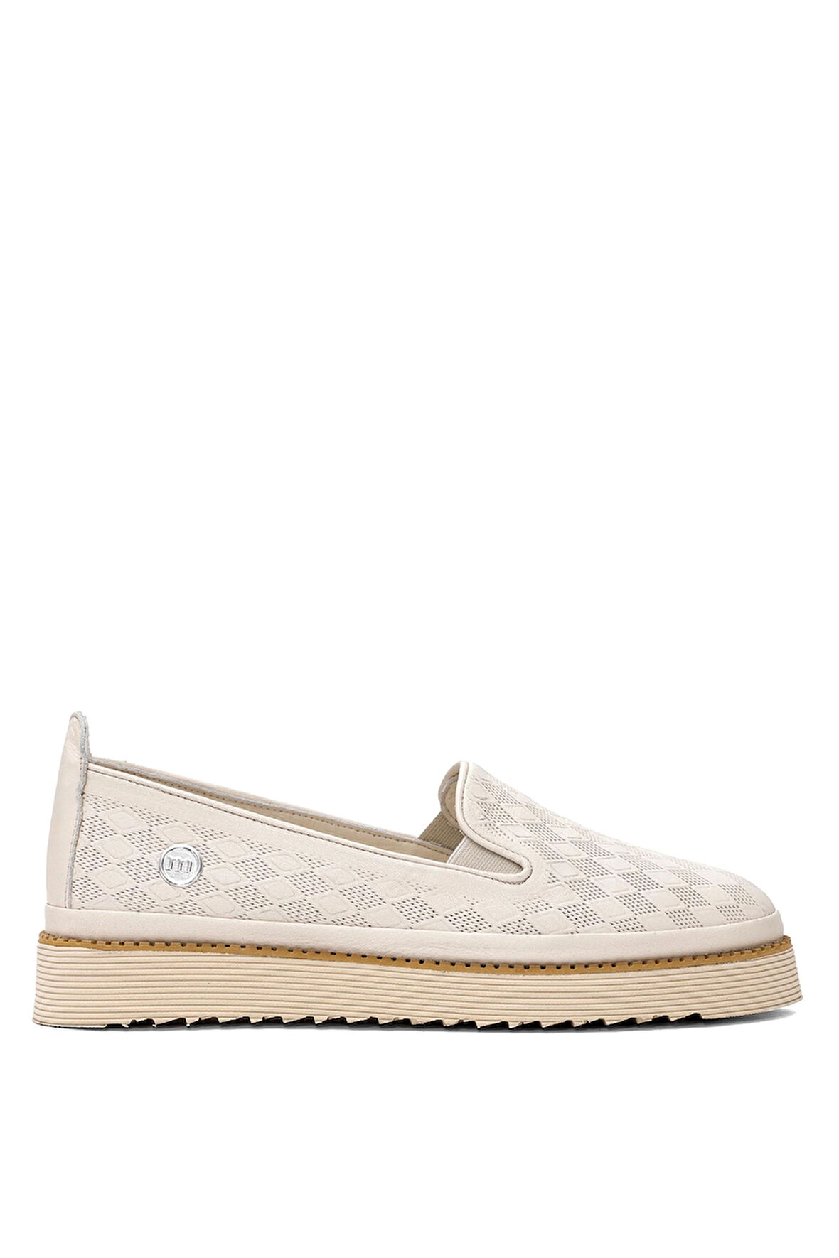 Mammamia D25YA-690 Kadın Hakiki Deri Casual Ayakkabı Kemik