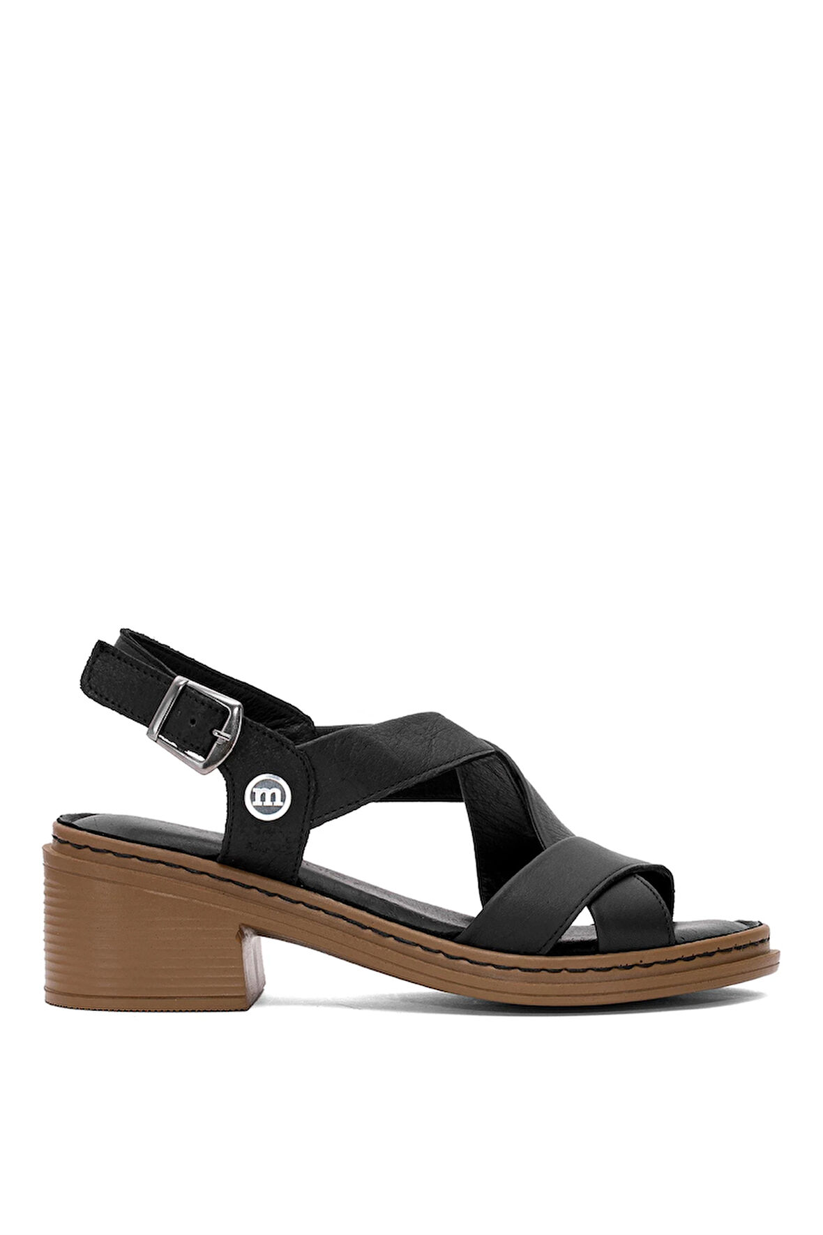 Mammamia D25YS-2560 Kadın Hakiki Deri Topuklu Sandalet Siyah