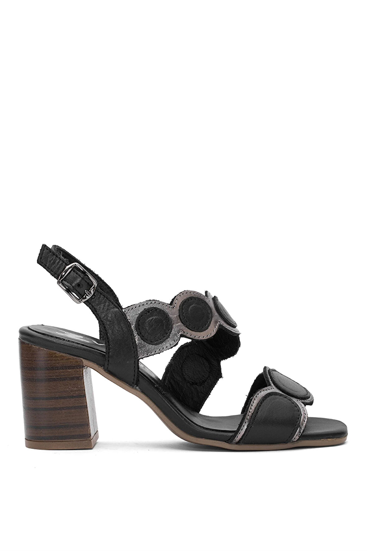 Venüs 2108513Y Kadın Hakiki Deri Topuklu Sandalet Siyah