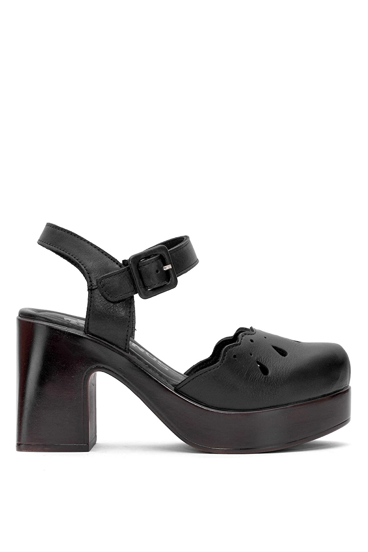 Venüs 2217001Y Kadın Hakiki Deri Topuklu Sandalet Siyah