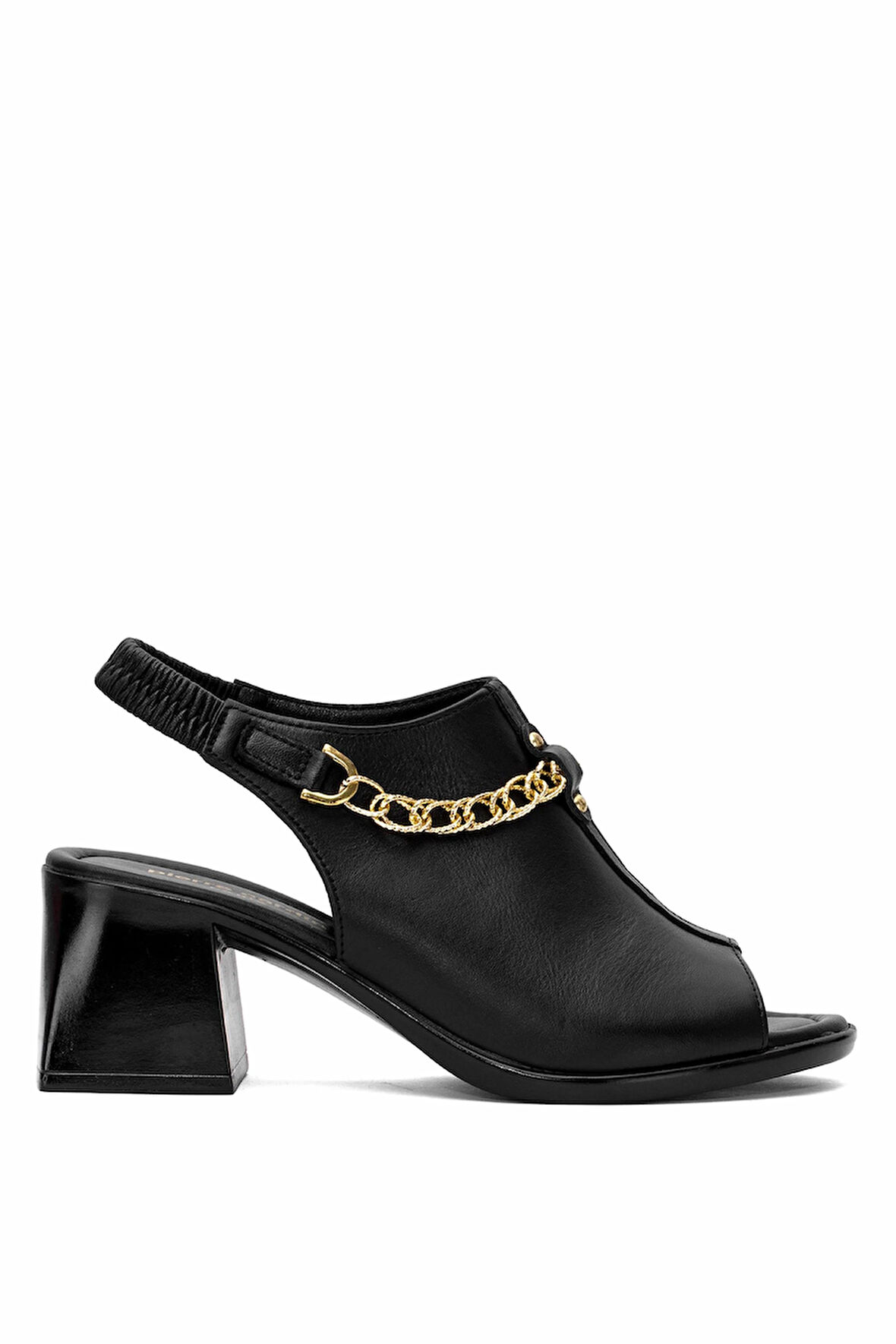Pierre Cardin PC-54632 Kadın Hakiki Deri Topuklu Sandalet Siyah
