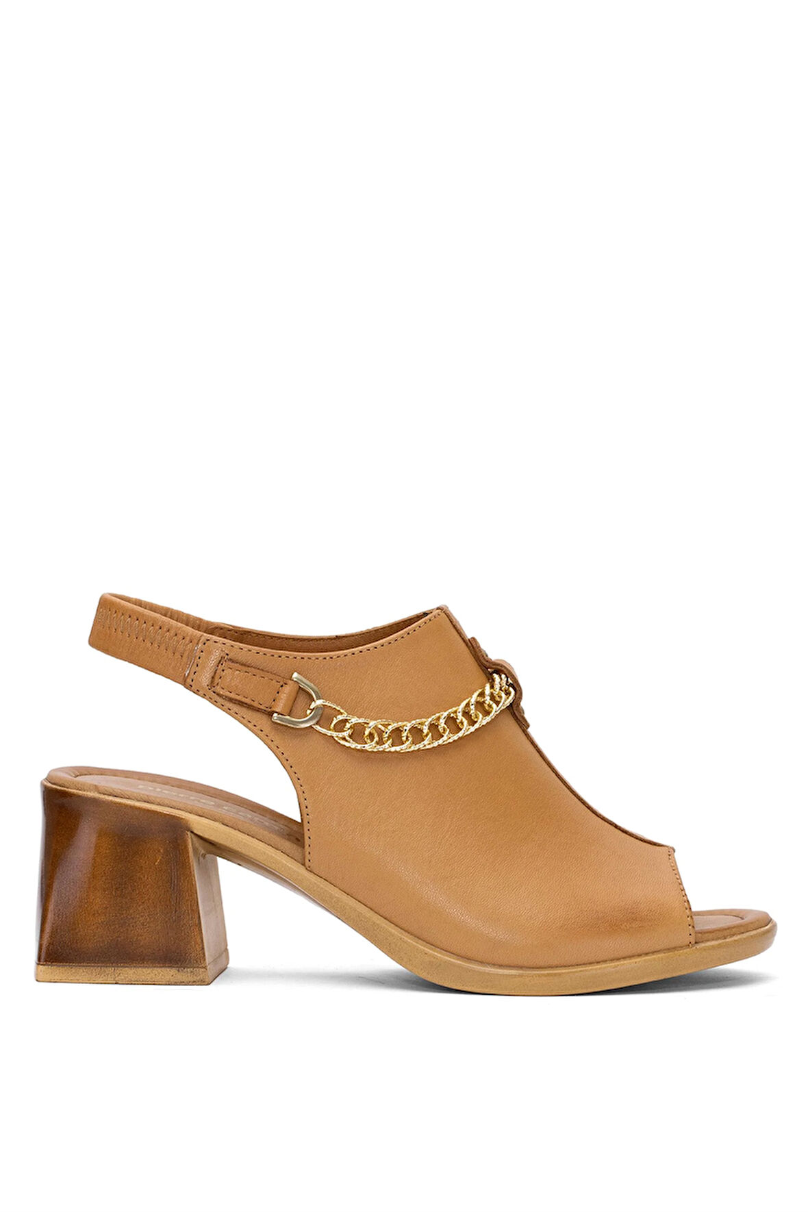 Pierre Cardin PC-54632 Kadın Hakiki Deri Topuklu Sandalet Taba