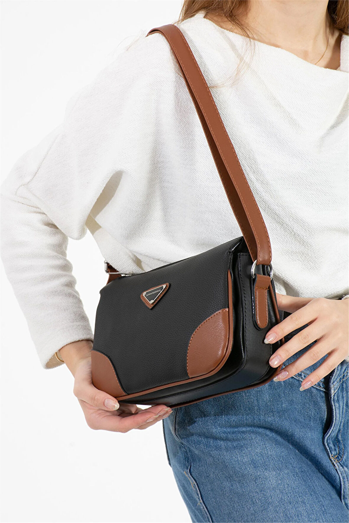 Elit SNM1368C Kadın Omuz Çantası Siyah Baskılı