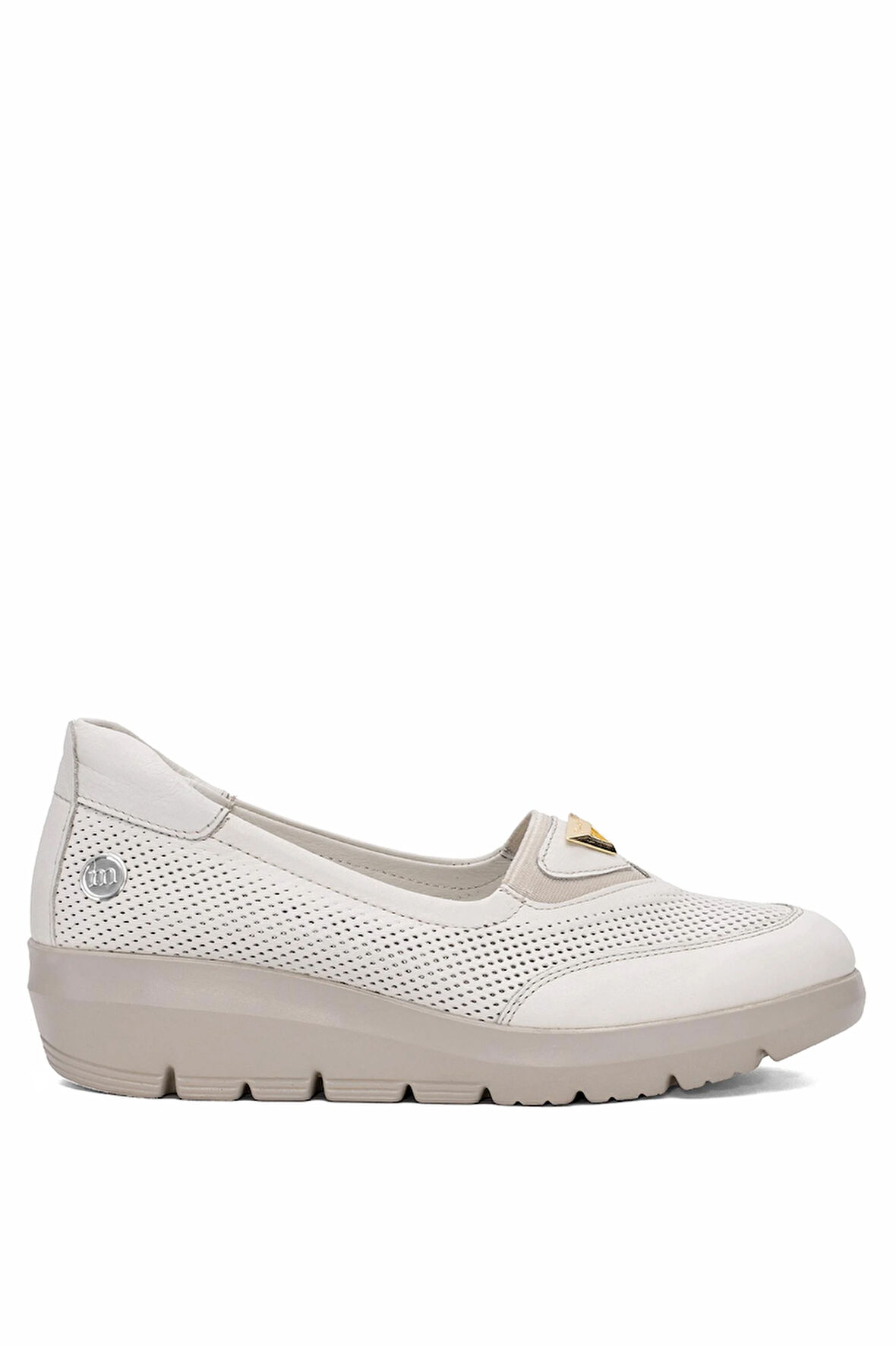 Mammamia D25YA-7450 Kadın Hakiki Deri Casual Ayakkabı Krem