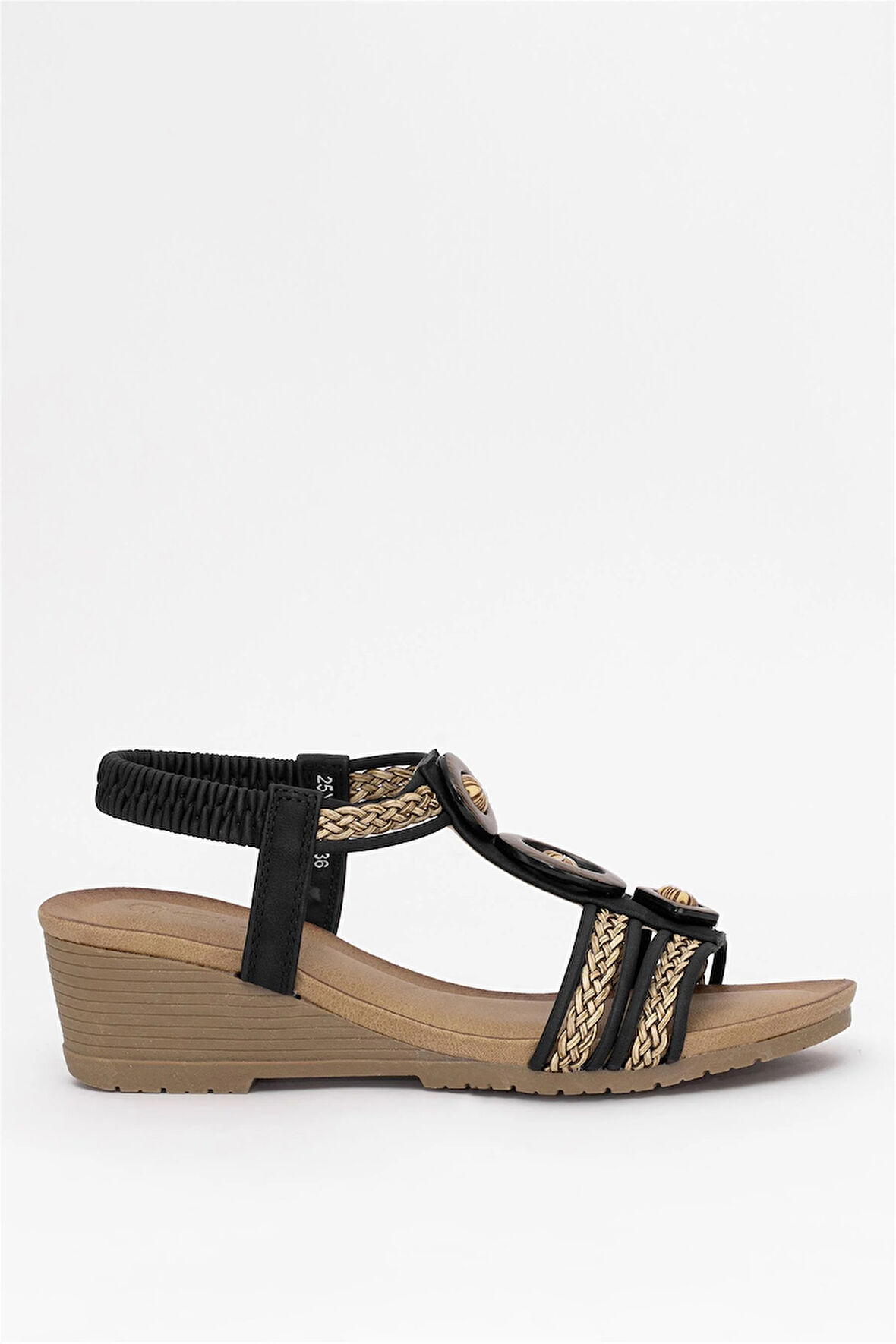 Guja 25Y145-4 Kadın Dolgu Topuk Sandalet Siyah