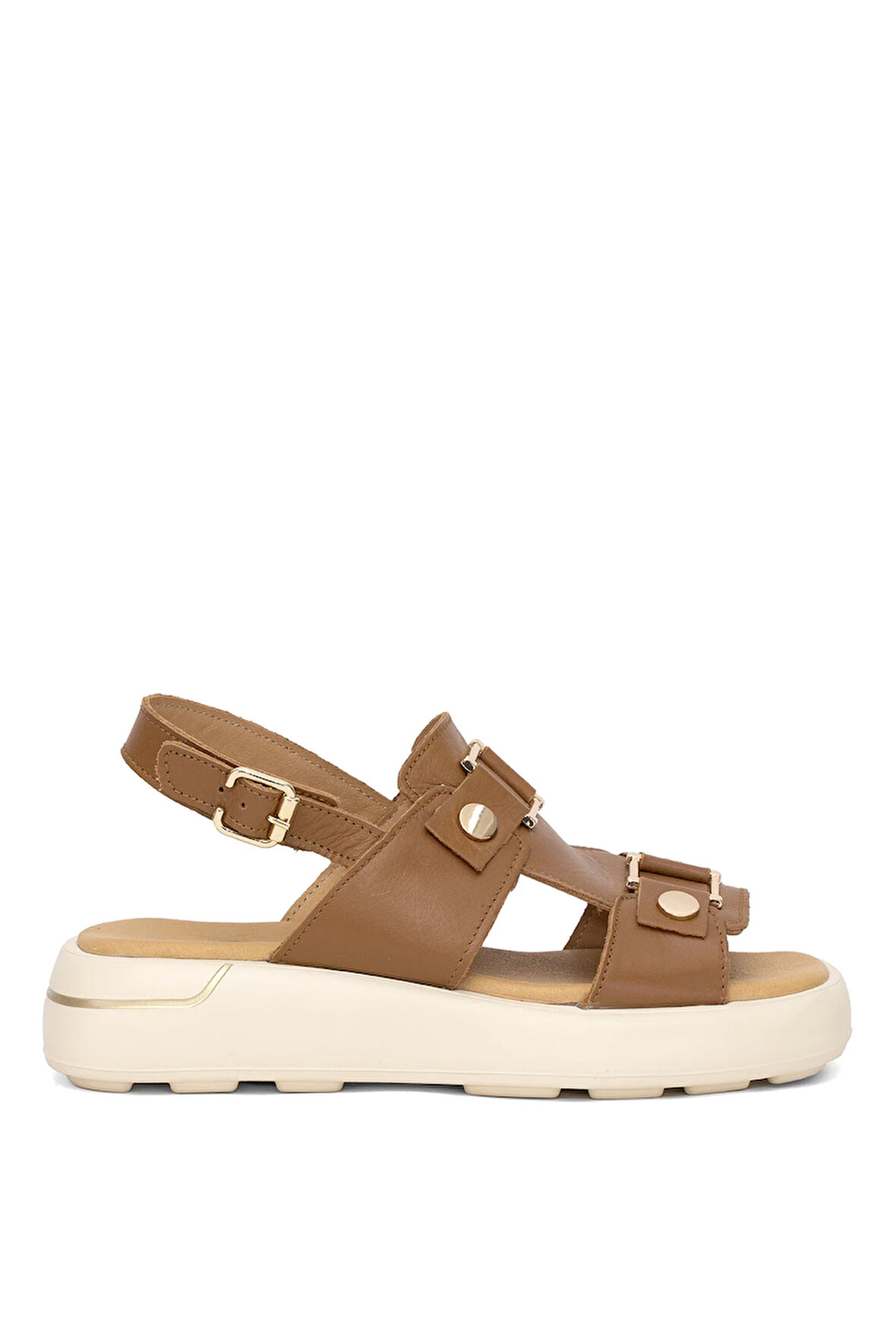 Venüs 25440007Y Kadın Hakiki Deri Düz Sandalet Taba