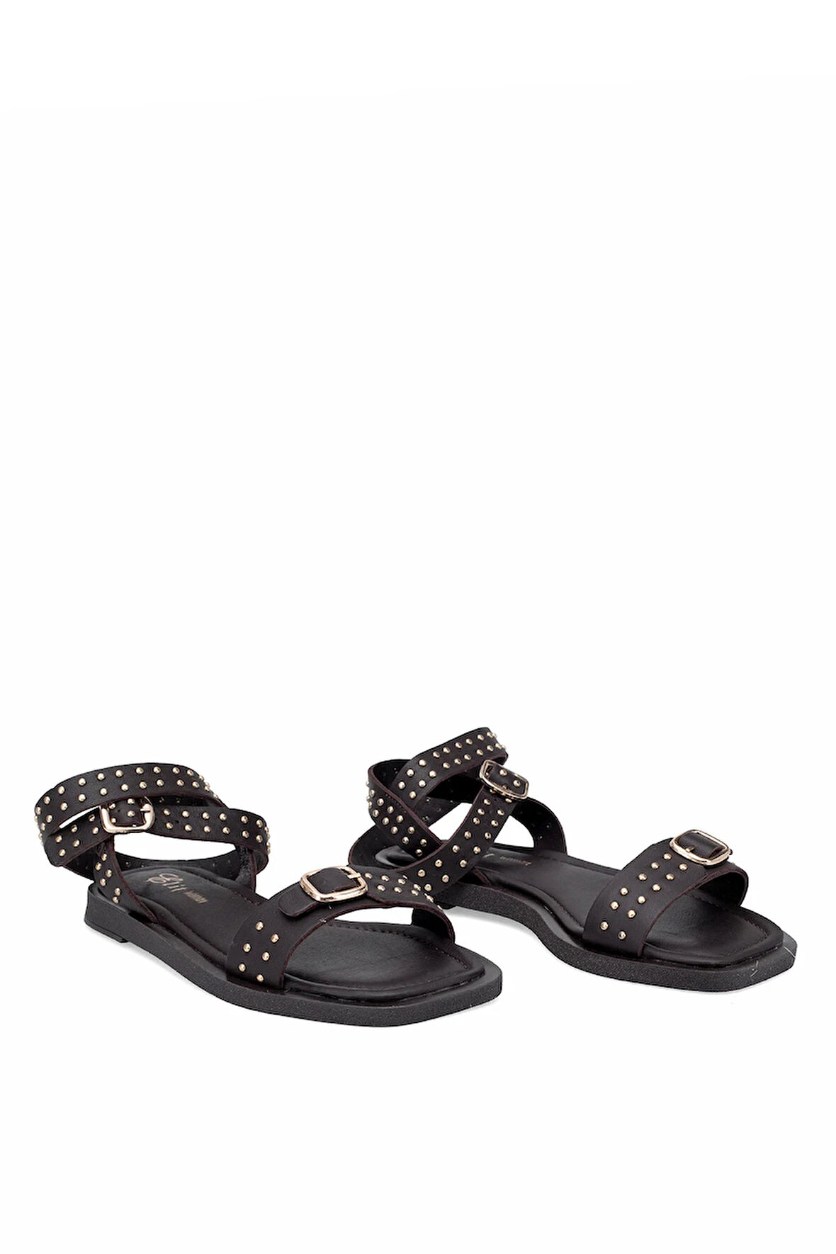 Elit Maribelle Kadın Hakiki Deri Ortopedik Düz Sandalet Kahverengi