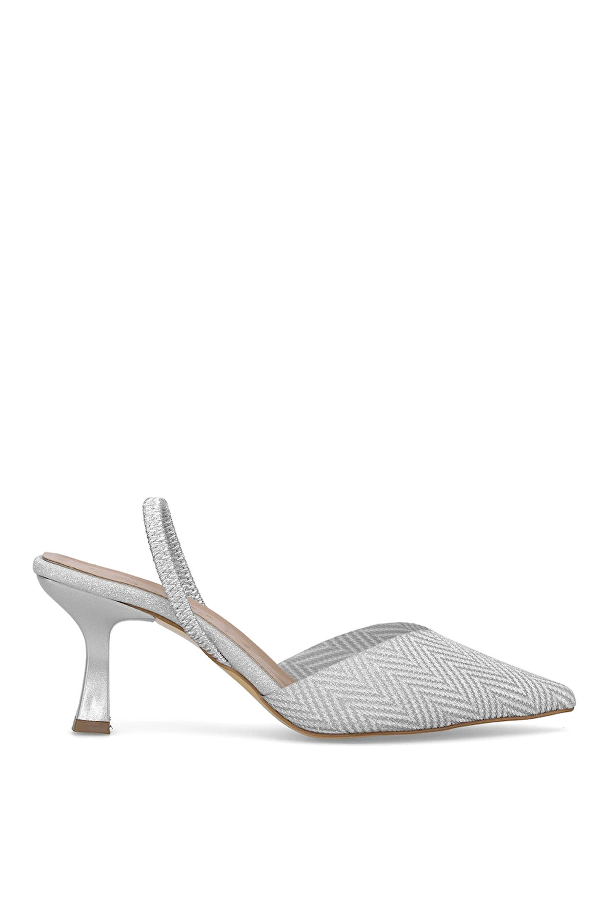 Elit PM474 K1442T Kadın Klasik Topuklu Ayakkabı Gümüş