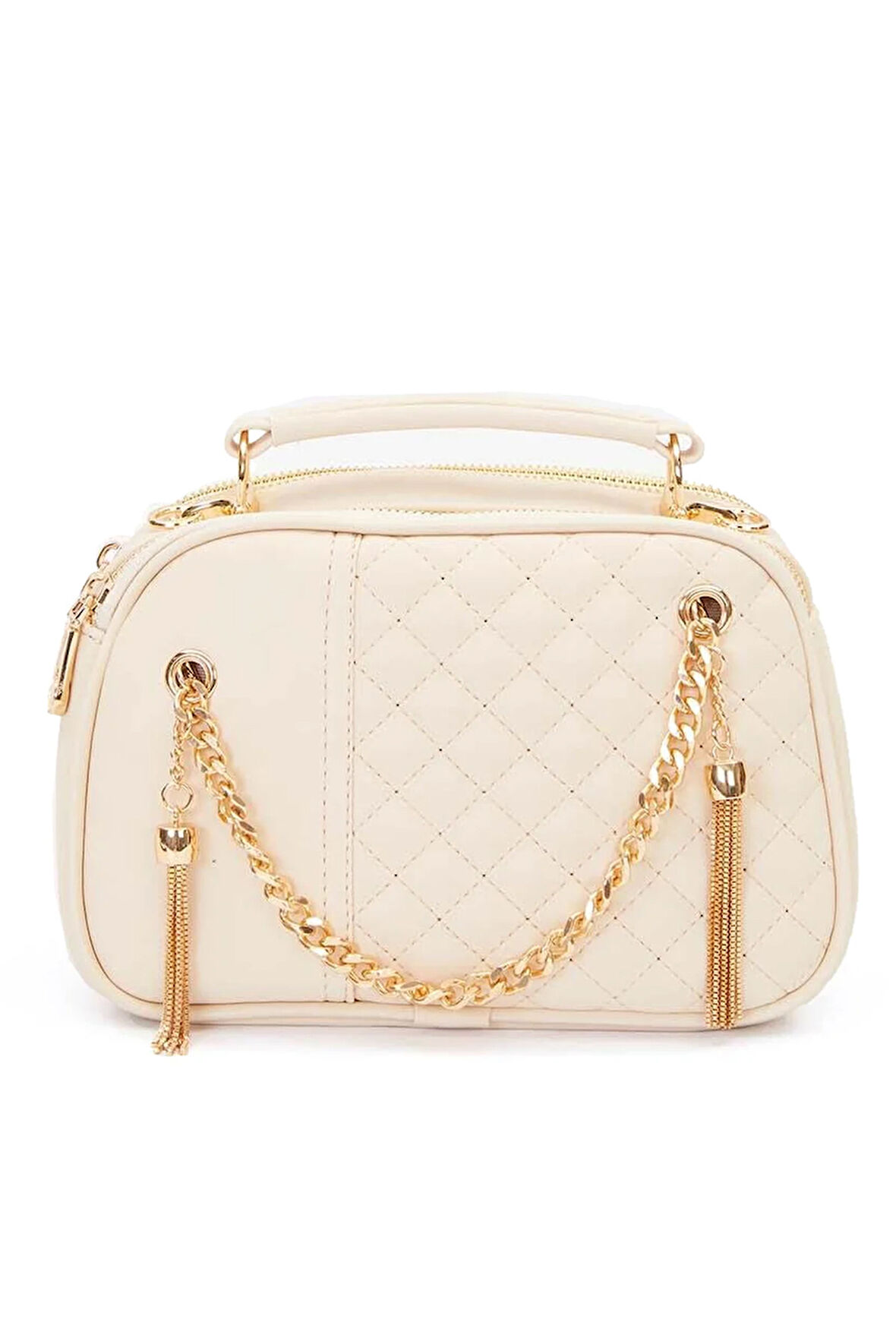Levidor 930539 Kadın Zincir Saçak Detaylı Omuz Çantası Krem