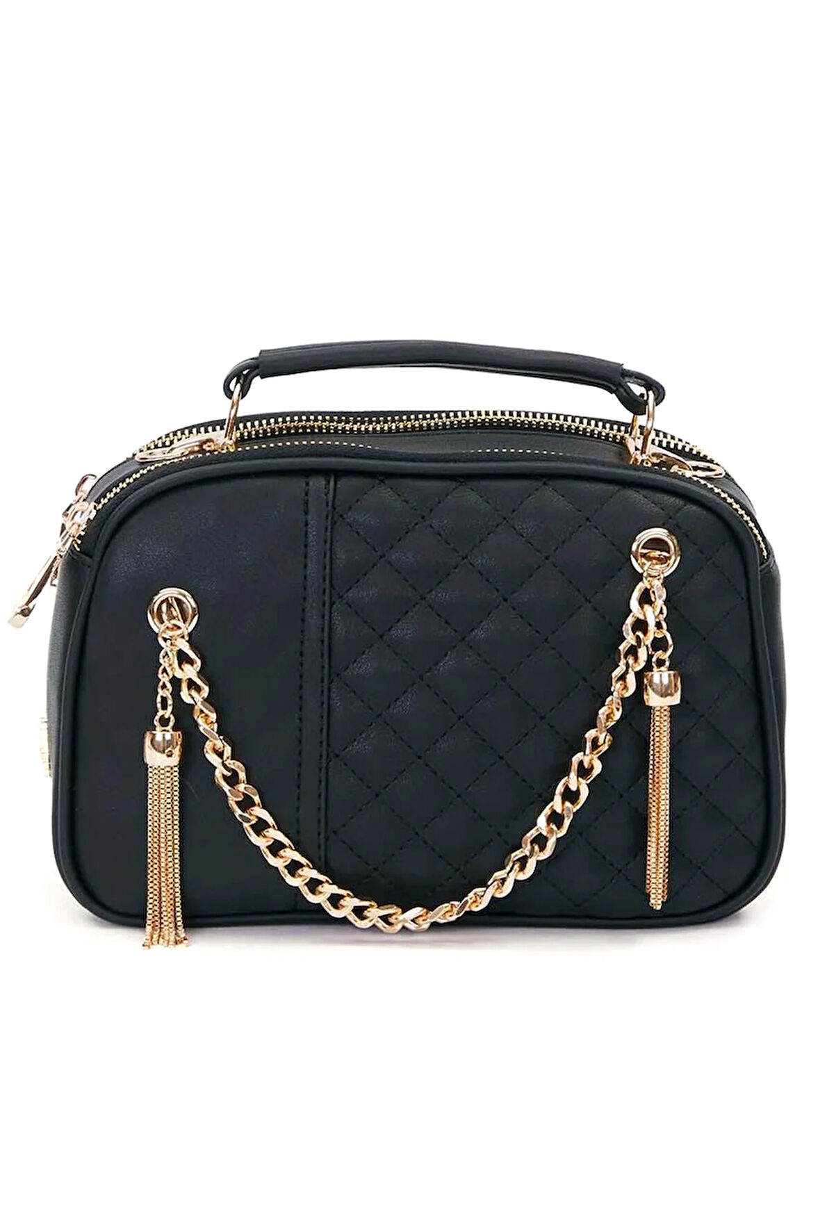 Levidor 930539 Kadın Zincir Saçak Detaylı Omuz Çantası Siyah