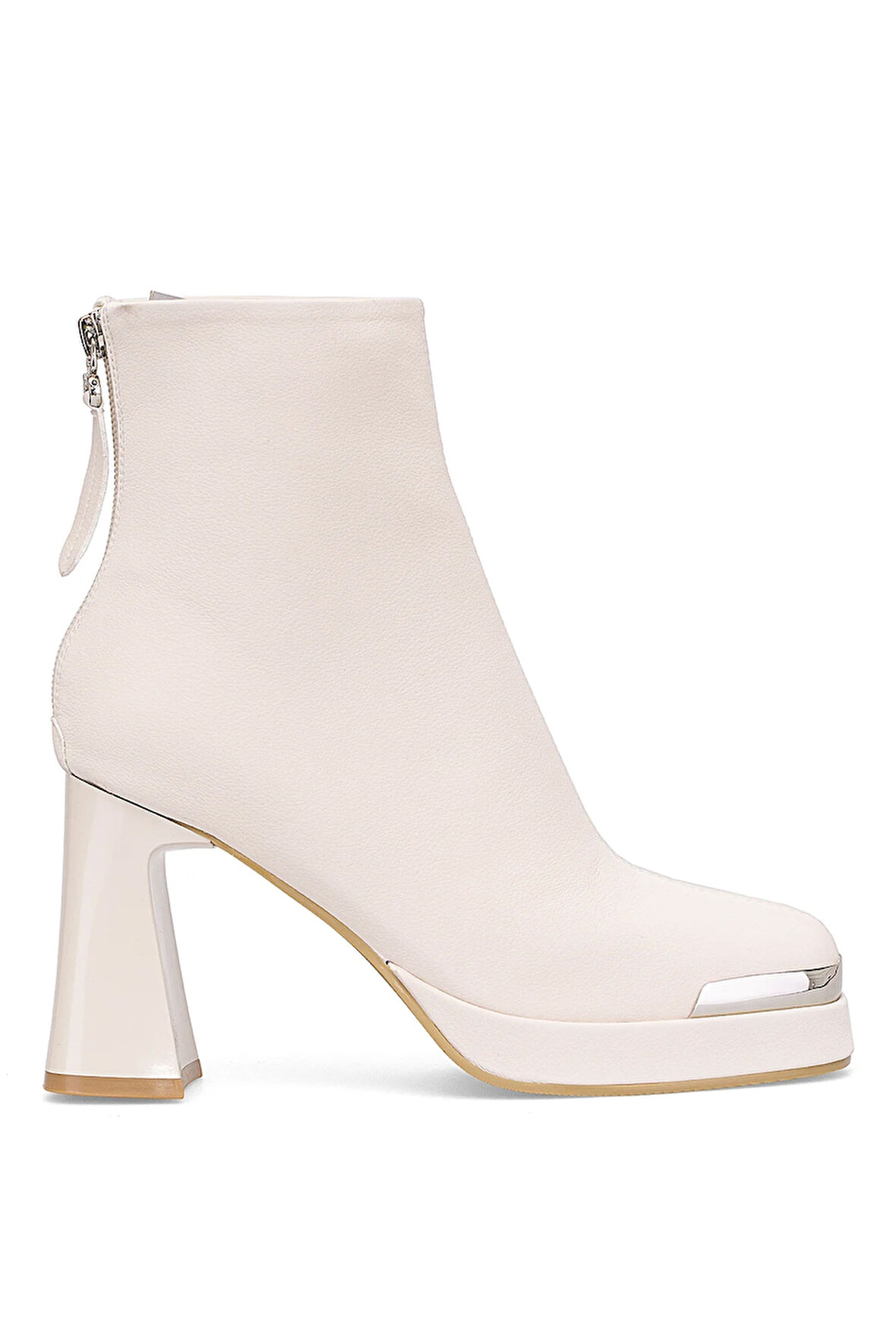 Guja 25K414-2 Kadın Hakiki Deri Topuklu Bot Bej