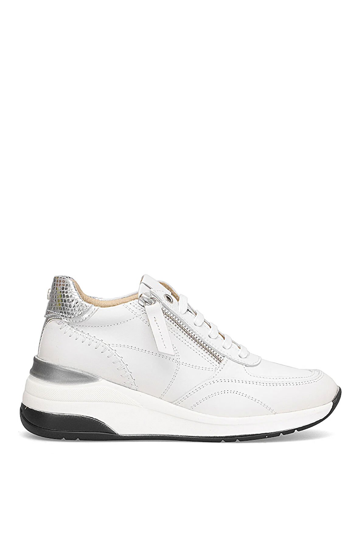 Mammamia D25KA-7300 Kadın Hakiki Deri Dolgu Topuk Ayakkabı Beyaz