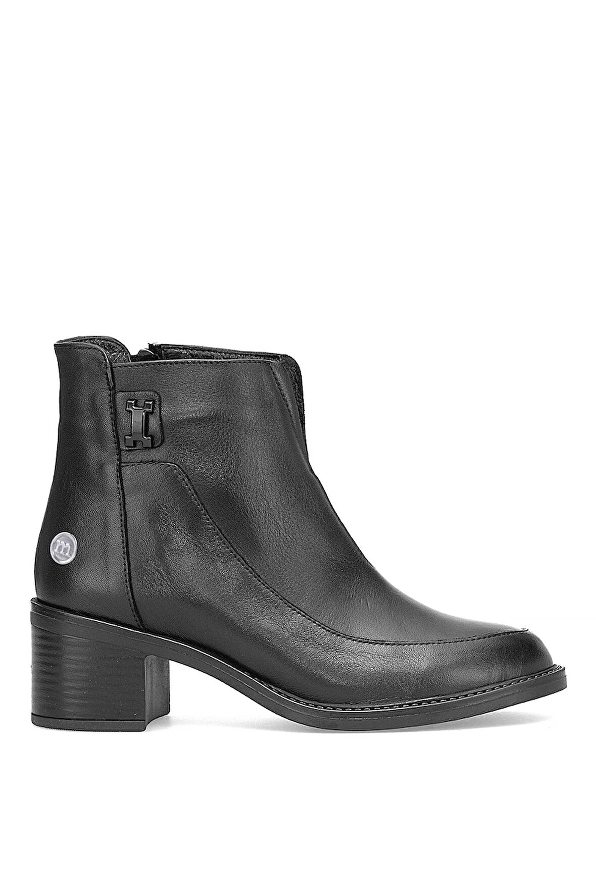 Mammamia D25KB-1910 Kadın Hakiki Deri Topuklu Bot Siyah