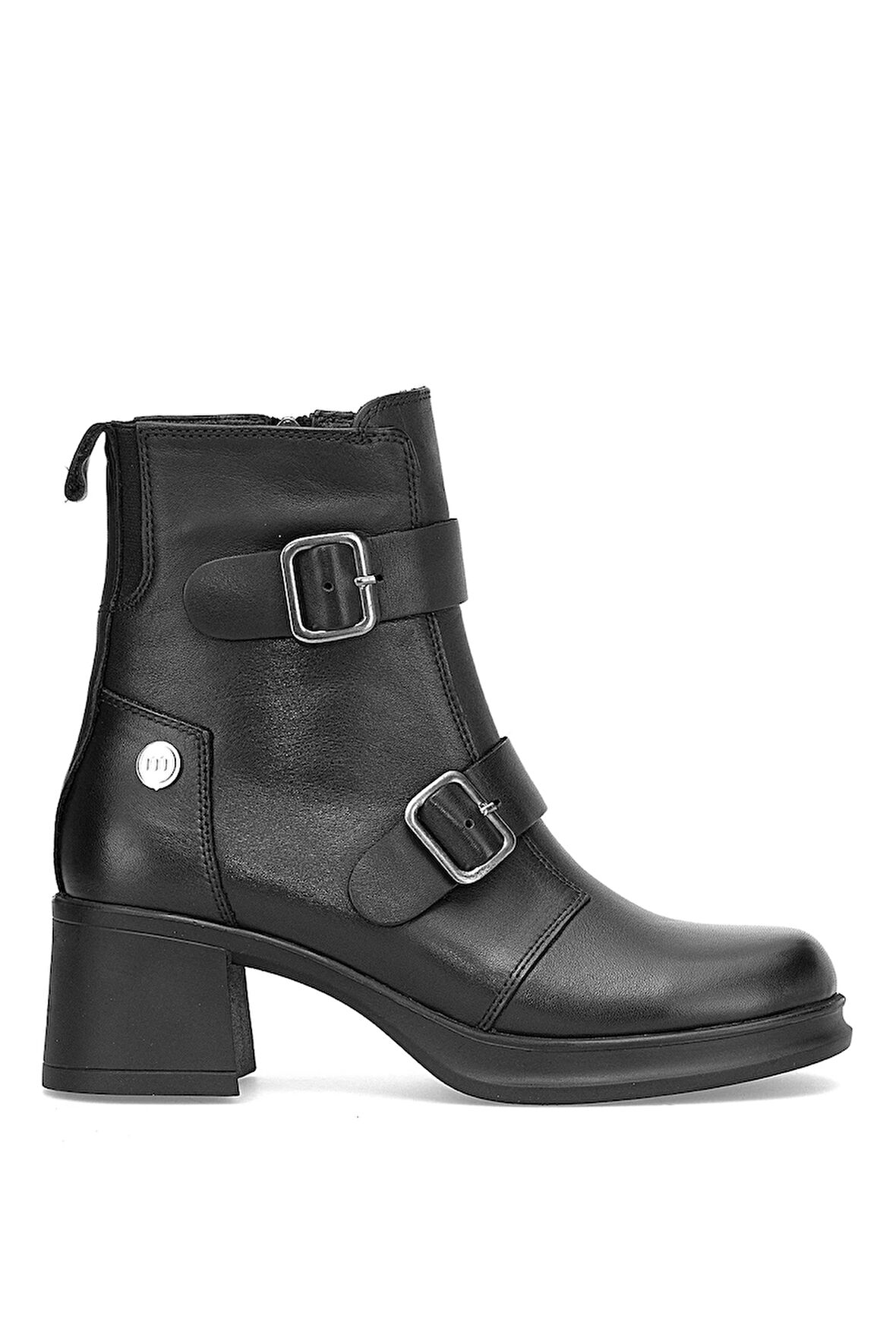 Mammamia D25KB-8570 Kadın Hakiki Deri Topuklu Bot Siyah