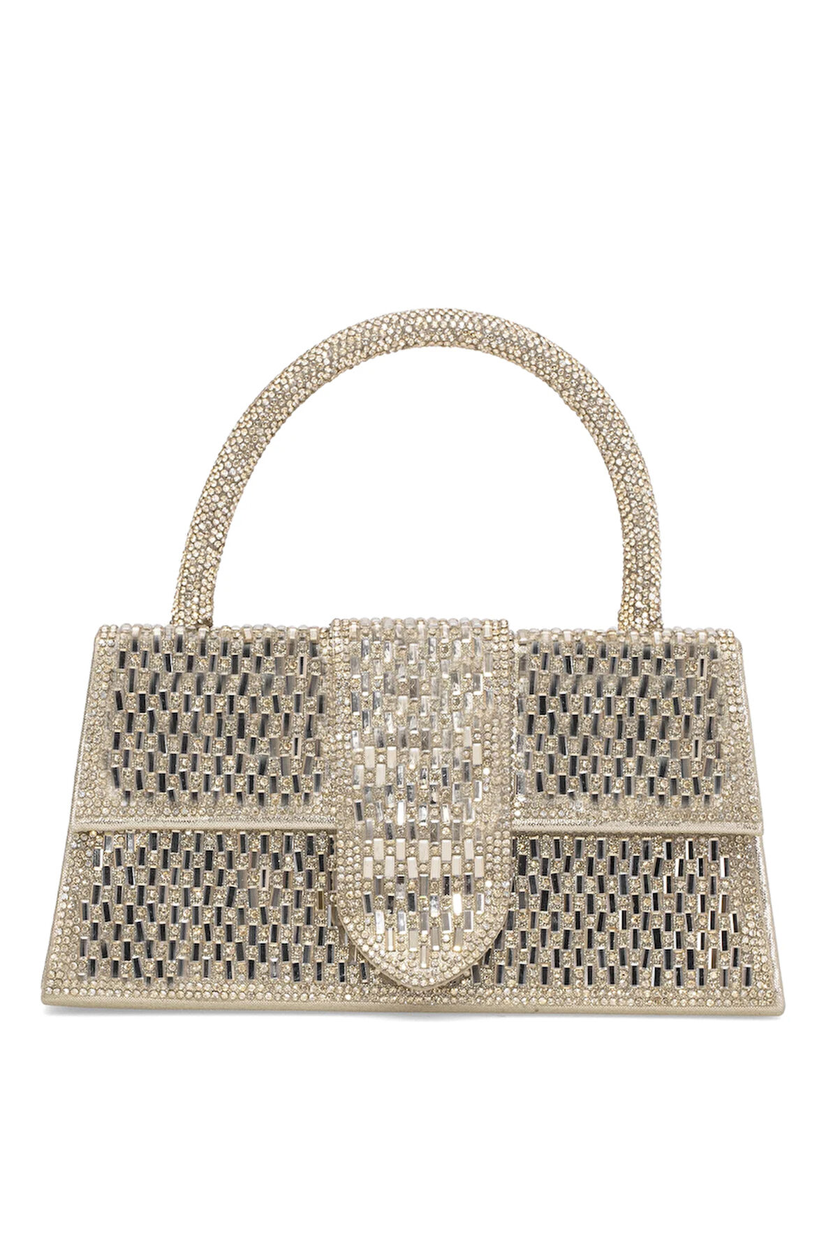 Guja 25KC1285 Kadın Taşlı El Abiye Çanta Altın