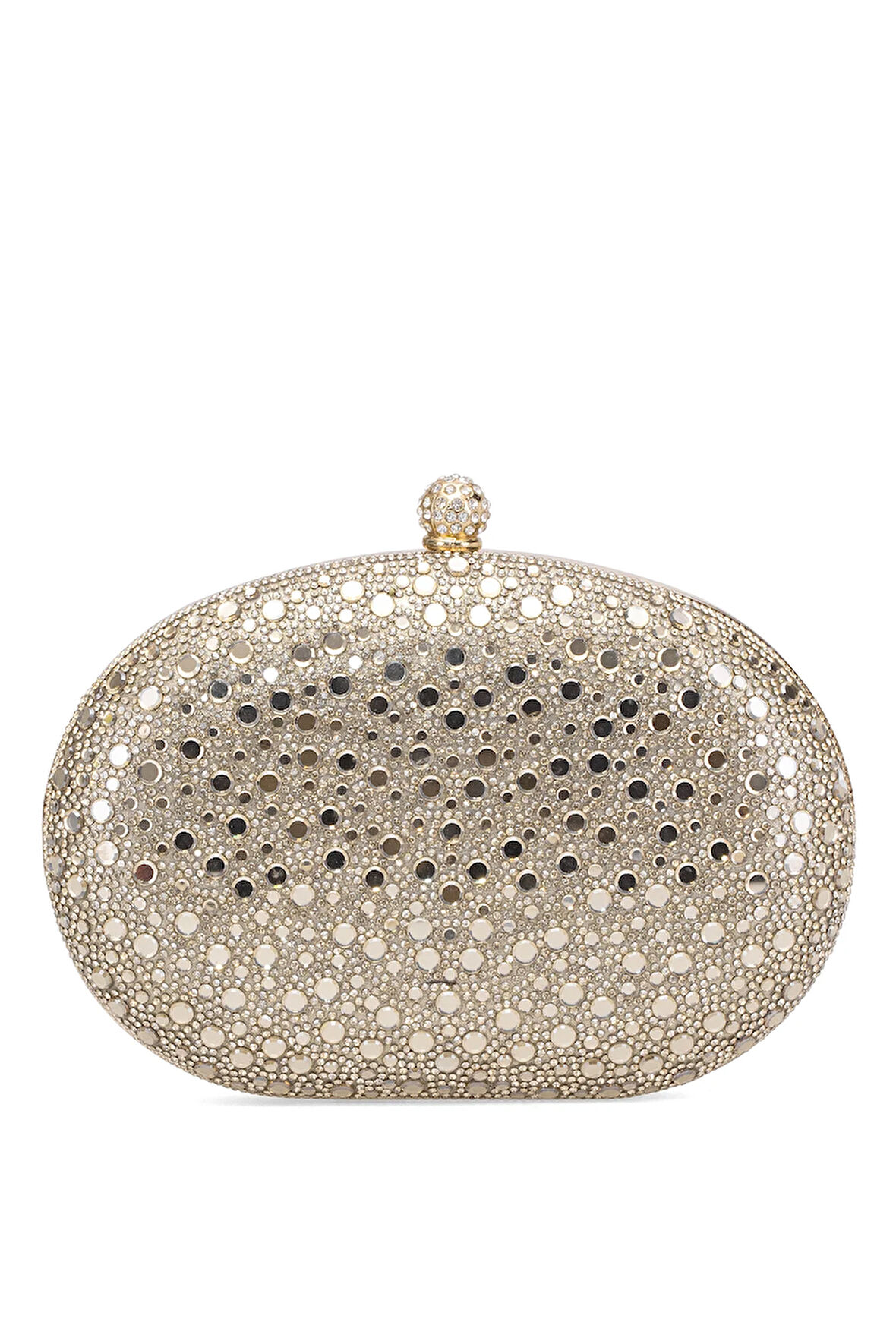 Guja 25KC1288 Kadın Taşlı Kutu Abiye Çanta Altın