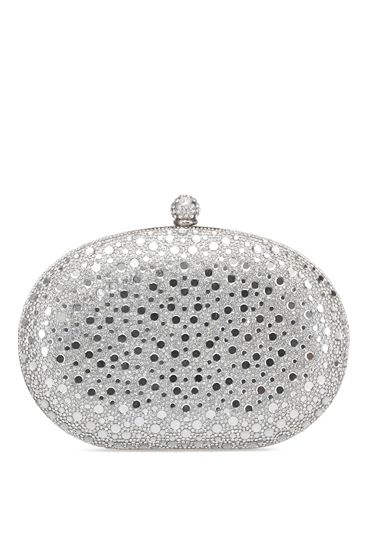 Guja 25KC1288 Kadın Taşlı Kutu Abiye Çanta Gümüş