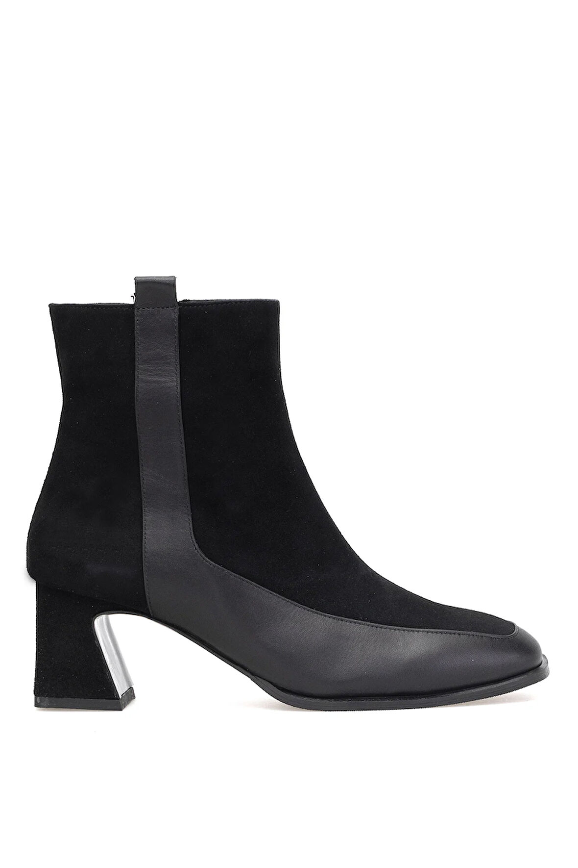 Elit Cordelia Kadın Hakiki Rugan Deri Klasik Topuklu Bot Siyah