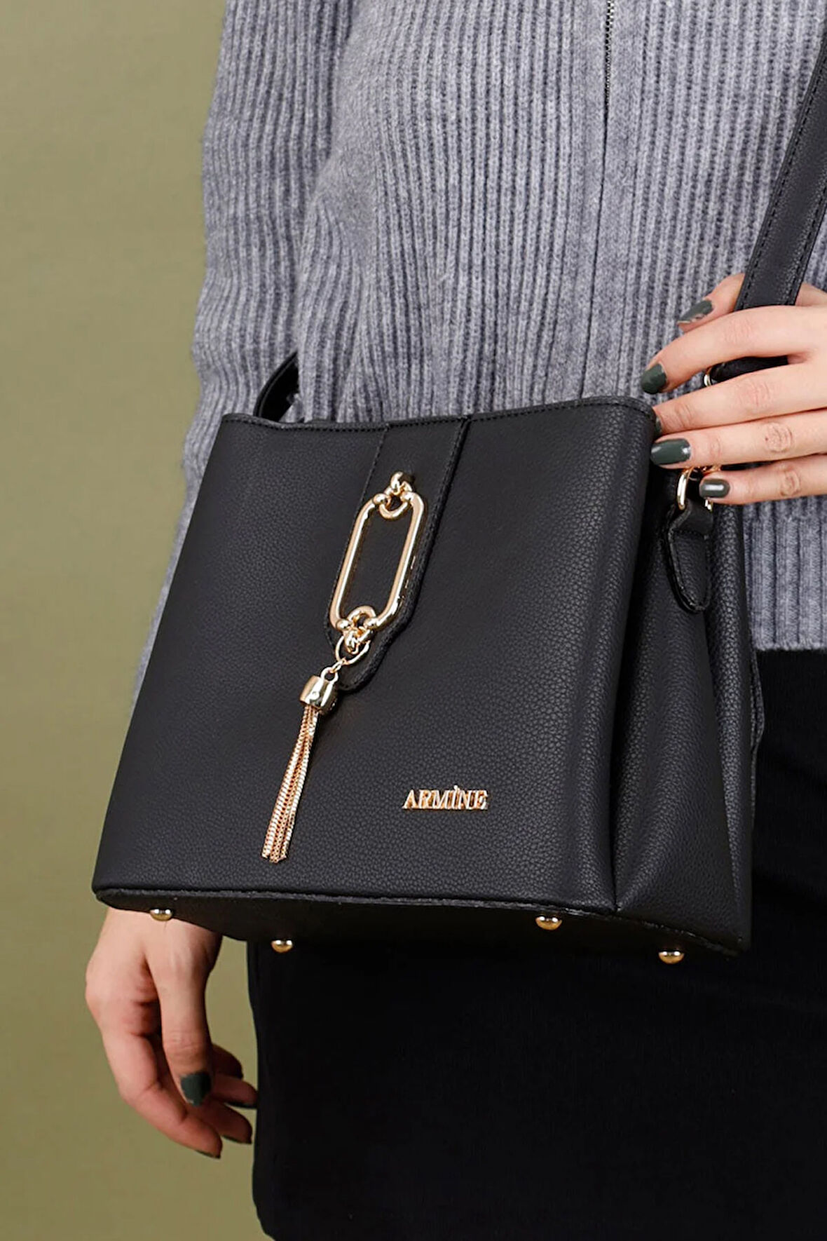 Armine 361 Kadın Omuz Çantası Siyah