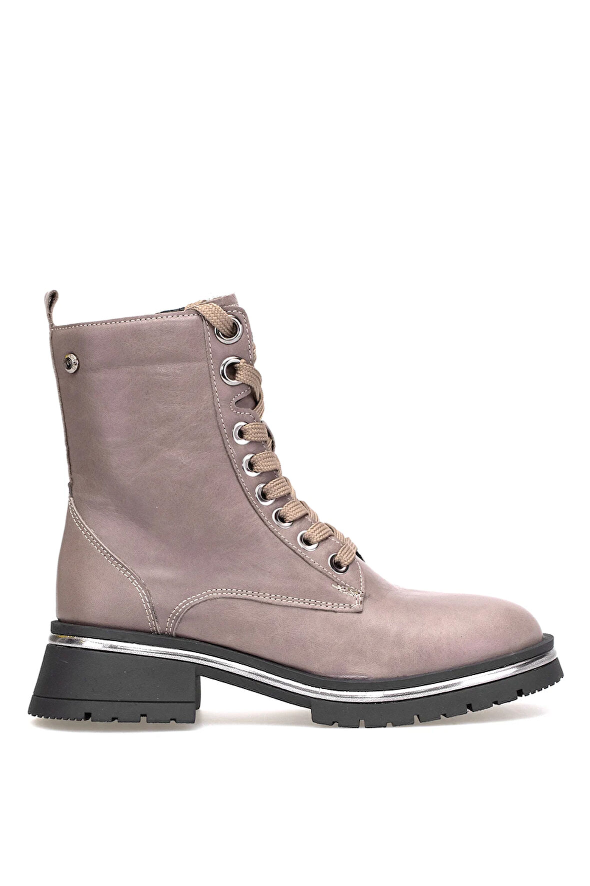 Mammamia D25KB-4610 Kadın Hakiki Deri Topuklu Bot Vizon