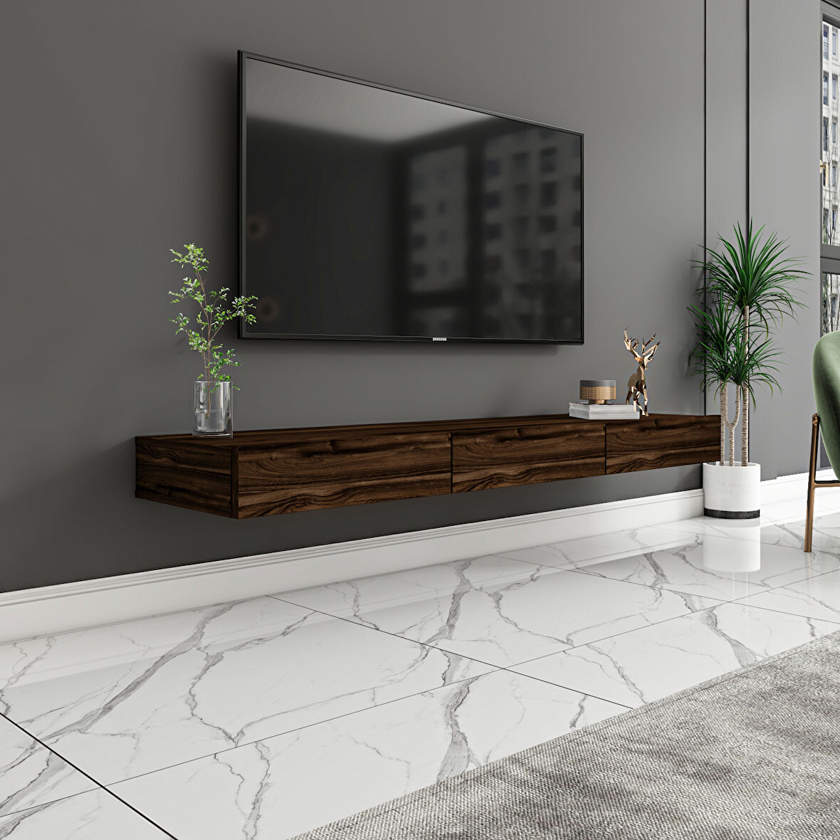 Avalon Duvara Monte TV Sehpası – 140 cm, Modern Minimal Tasarım, 4 Renk Seçeneği ile Şık ve Fonksiyonel TV Ünitesi