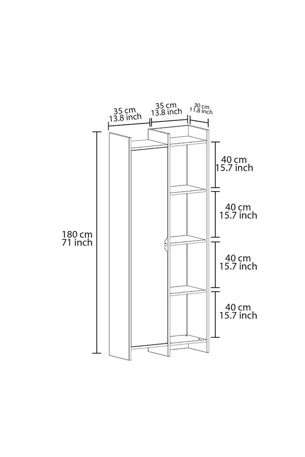 Offer Çok Raflı, Tek Kapaklı Kitaplık Kilim - 180 cm, Ev-Ofis, Kütüphane