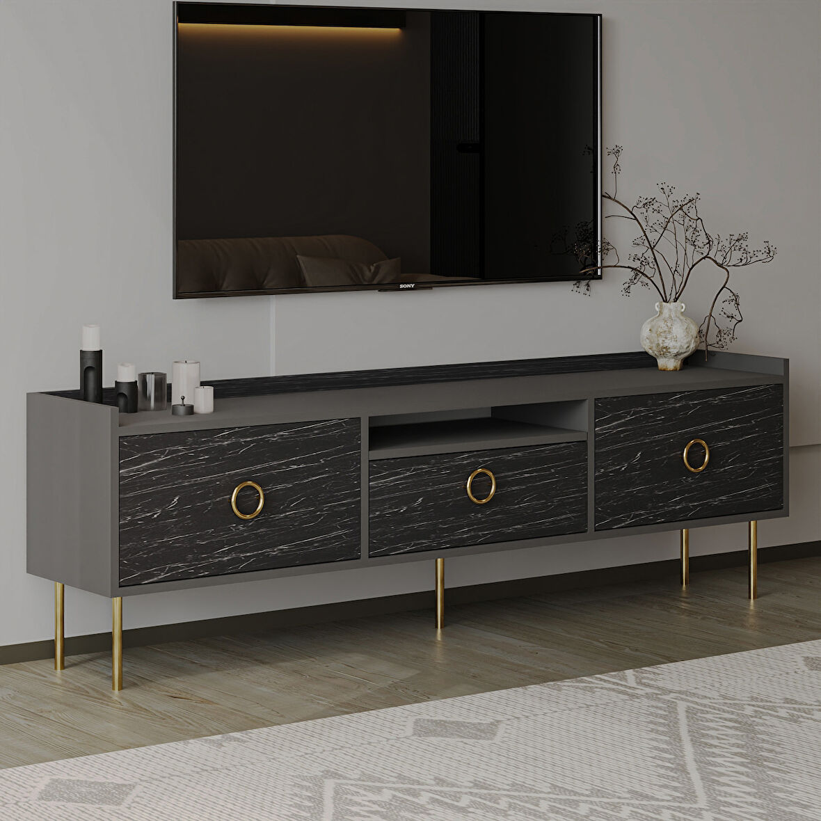 T0015 Lidya Kapaklı, Açık Raflı Tv Sehpası, Tv Ünitesi