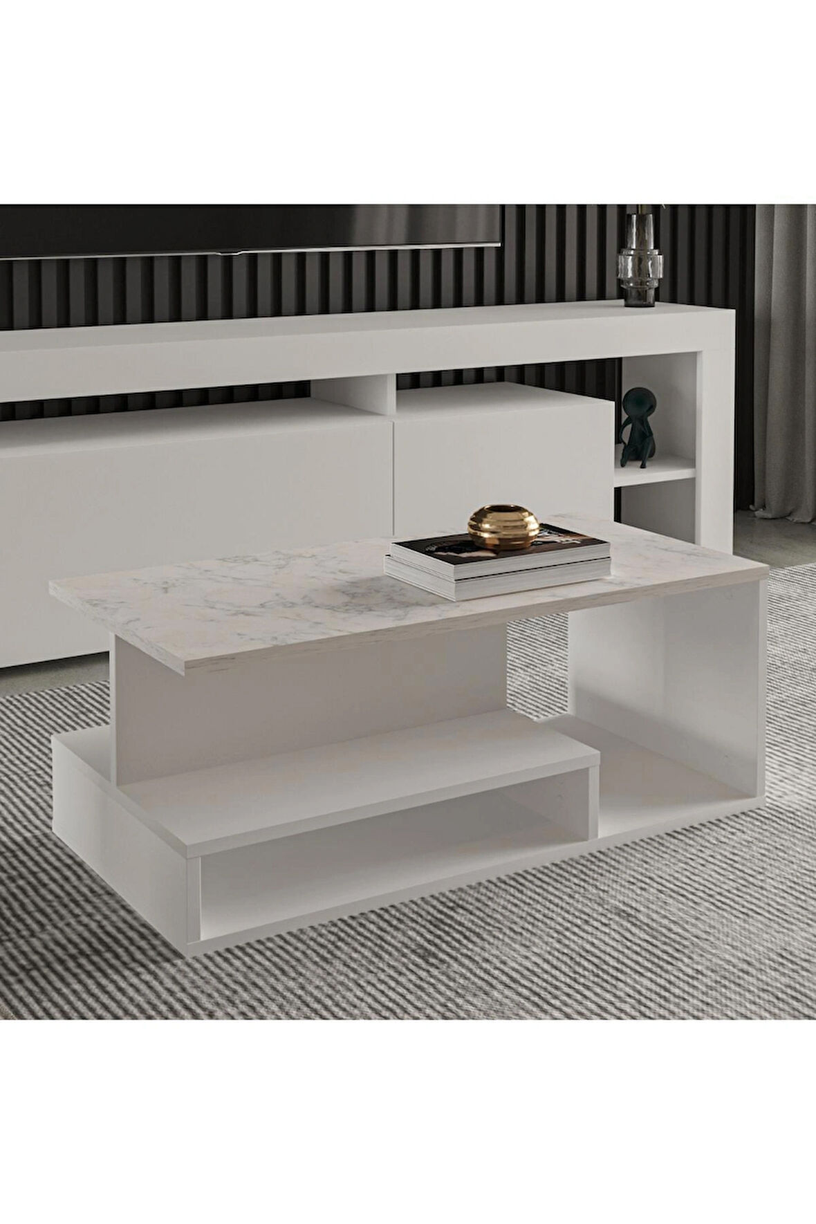 Vera Mini Orta Sehpa – Modern Tasarım, Fonksiyonel Raflı Yap