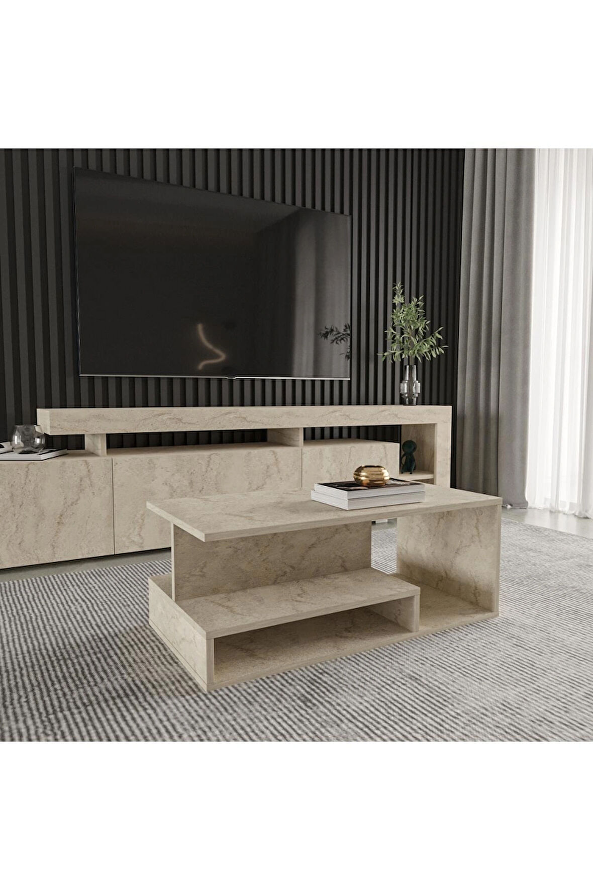 Vera Mini Orta Sehpa – Modern Tasarım, Fonksiyonel Raflı Yap