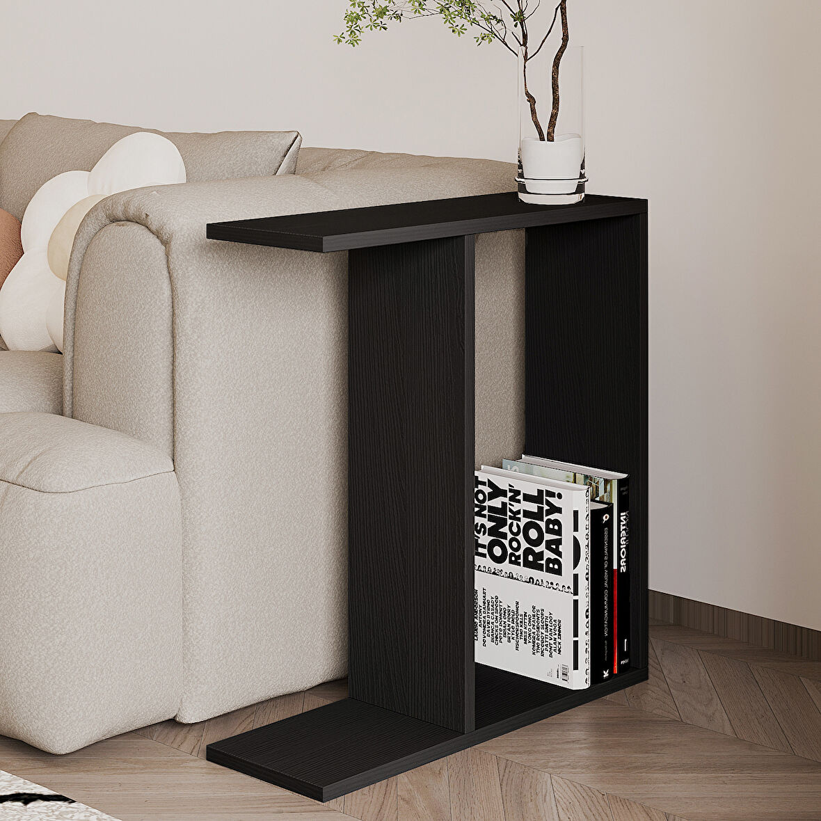 Lotus Modern Yan Sehpa – Kitaplıklı ve Dekoratif Tasarım