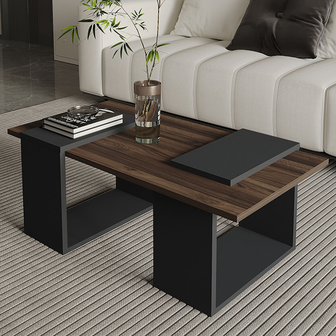 Matris Modern Orta Sehpa – Geometrik Tasarım ve Şık Detaylar