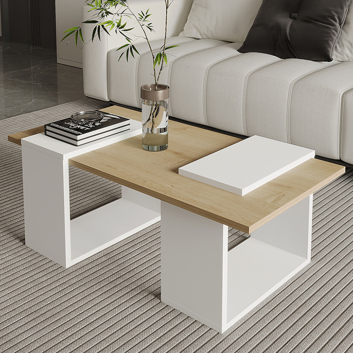 Matris Modern Orta Sehpa – Geometrik Tasarım ve Şık Detaylar