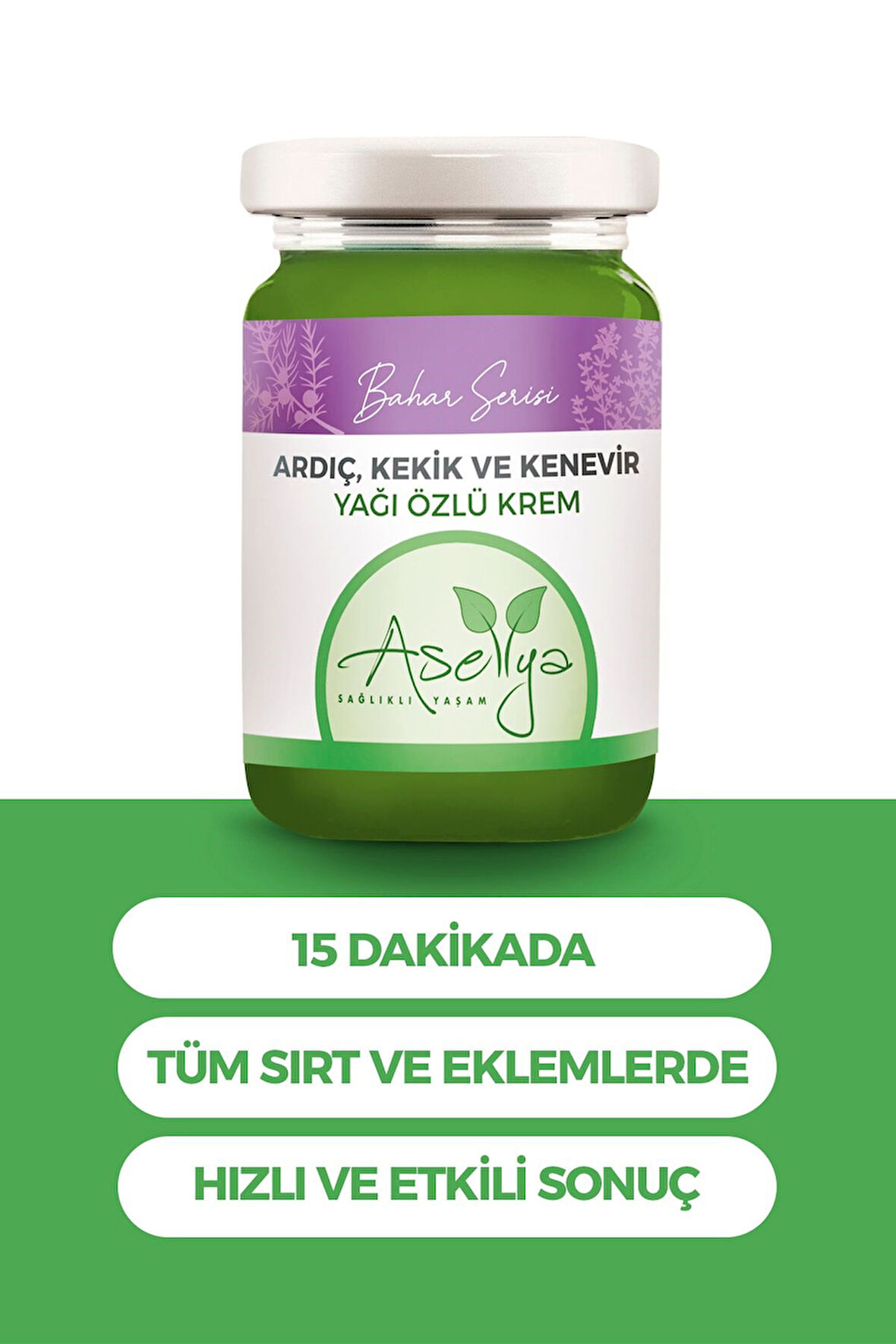 ASELYA ARDIÇ KEKİK VE KENEVİR YAĞI ÖZLÜ KREM 100 ML 