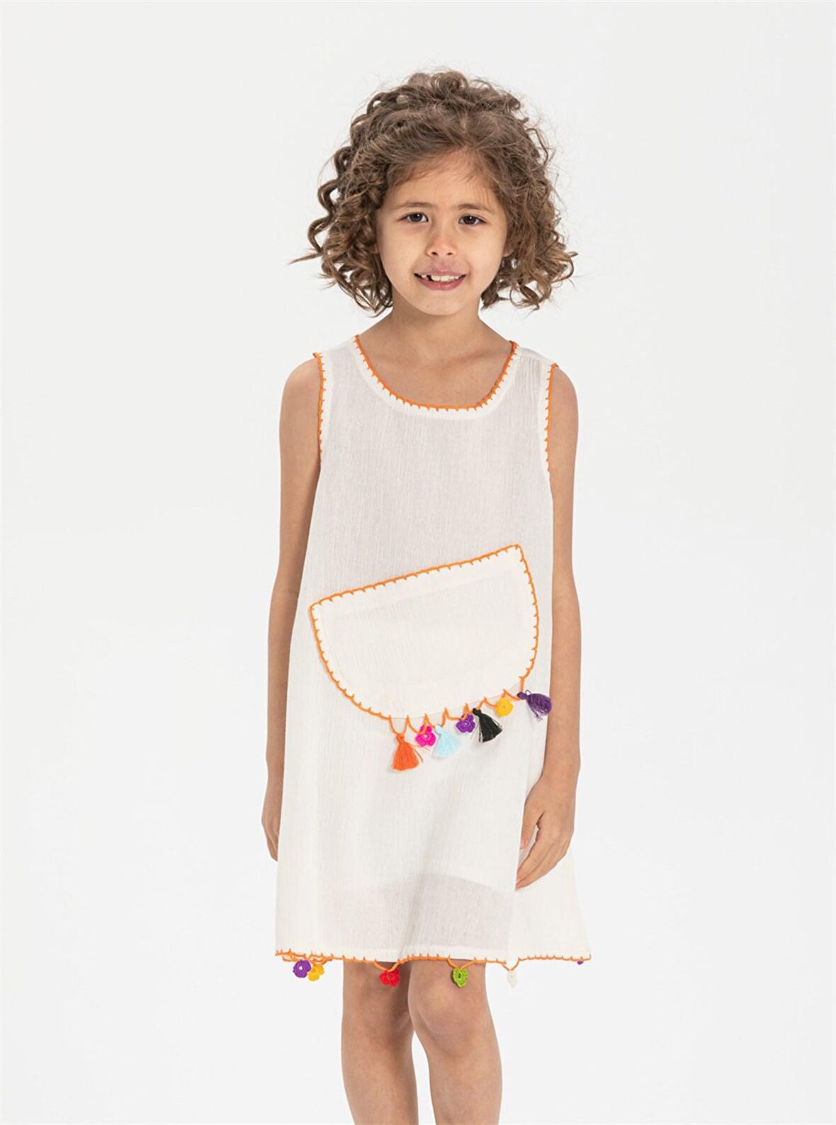 Mine Şile Bezi Çocuk Elbise Krem Krm