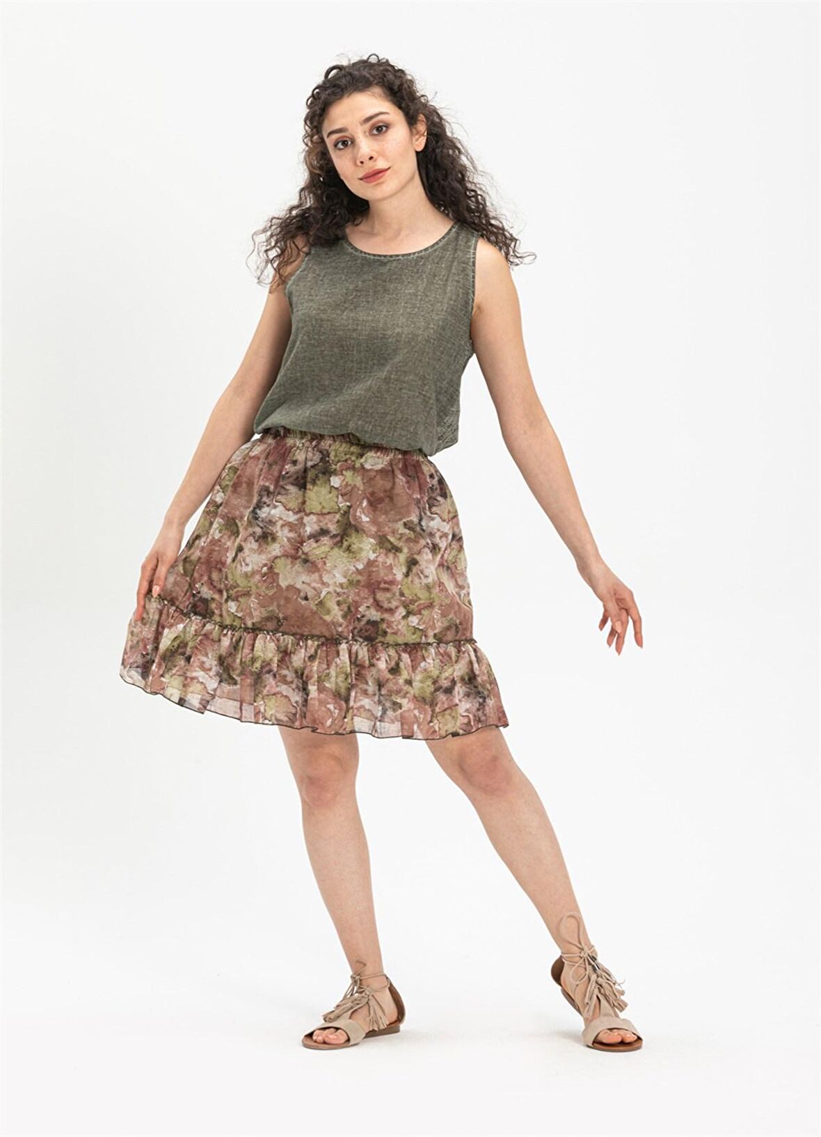 Vual Nesrin Kısa Etek Kahve Khv