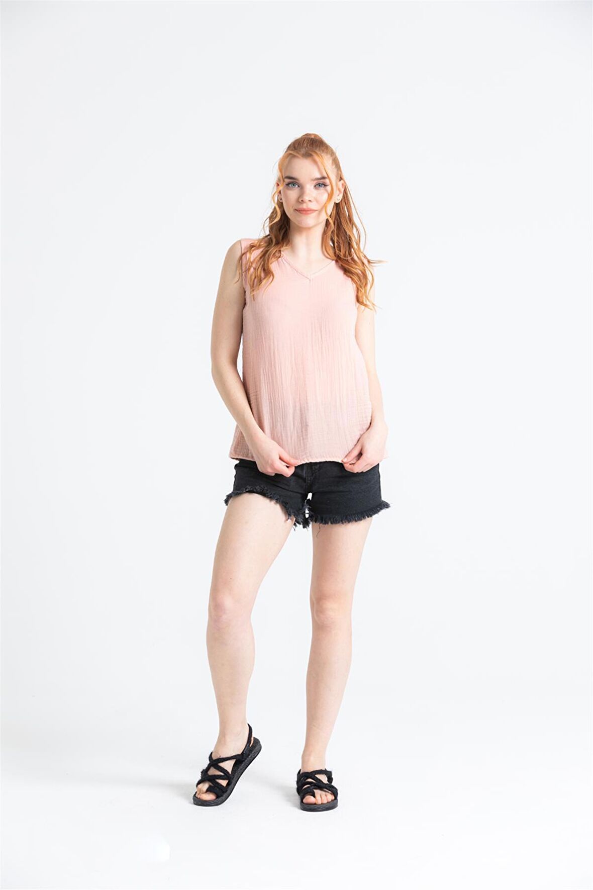 Kolsuz Müslin Melis Bluz Pudra Pdr