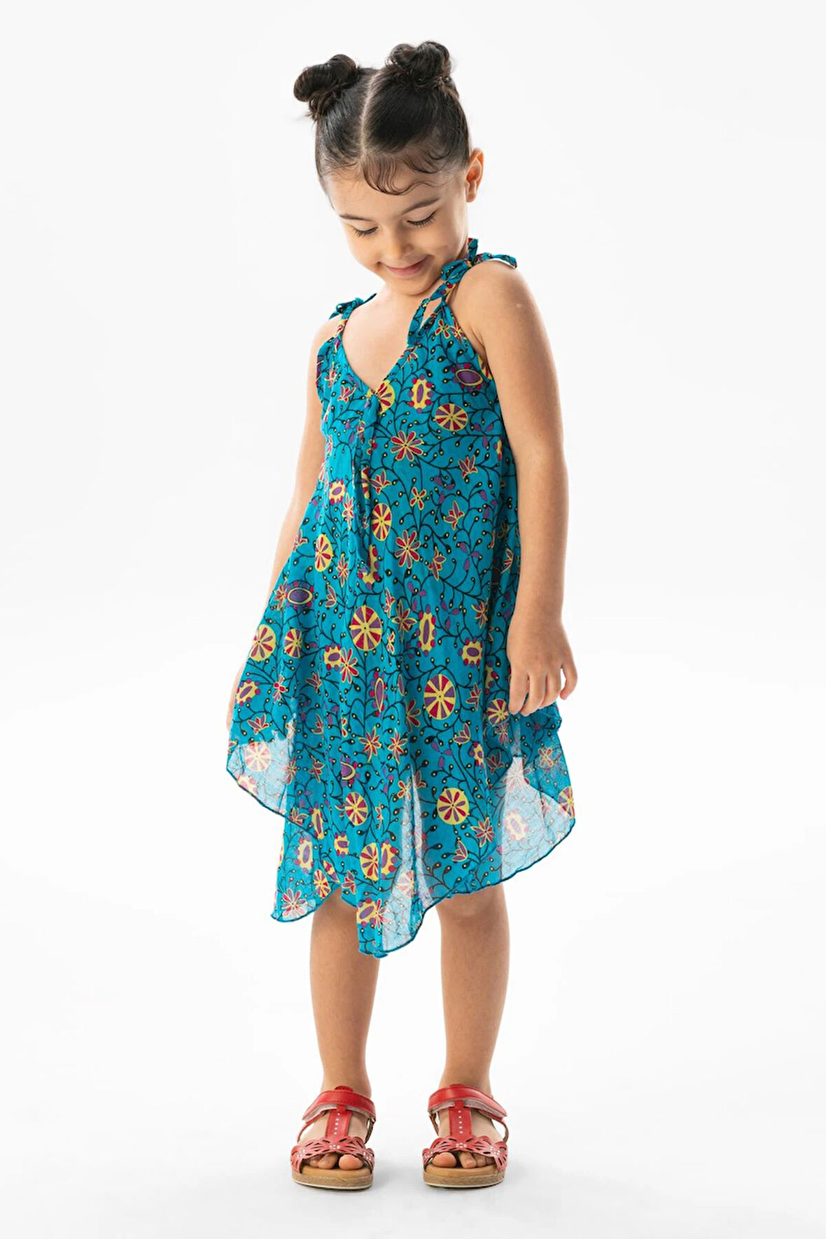 Afrodit Vual Yazlık Çocuk Elbise Cam Göbeği 6201