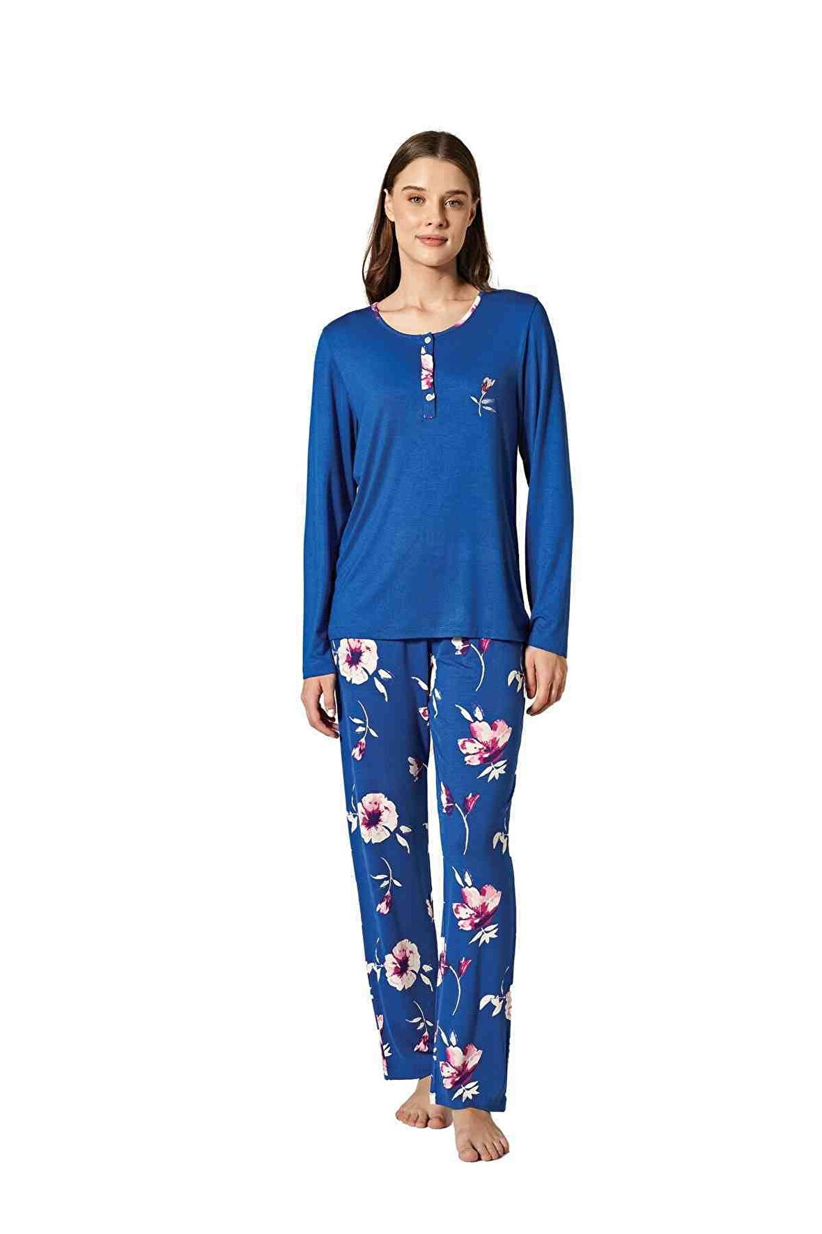 Pijadore 1761 Saks Mavi Kadın  Pijama Takım 