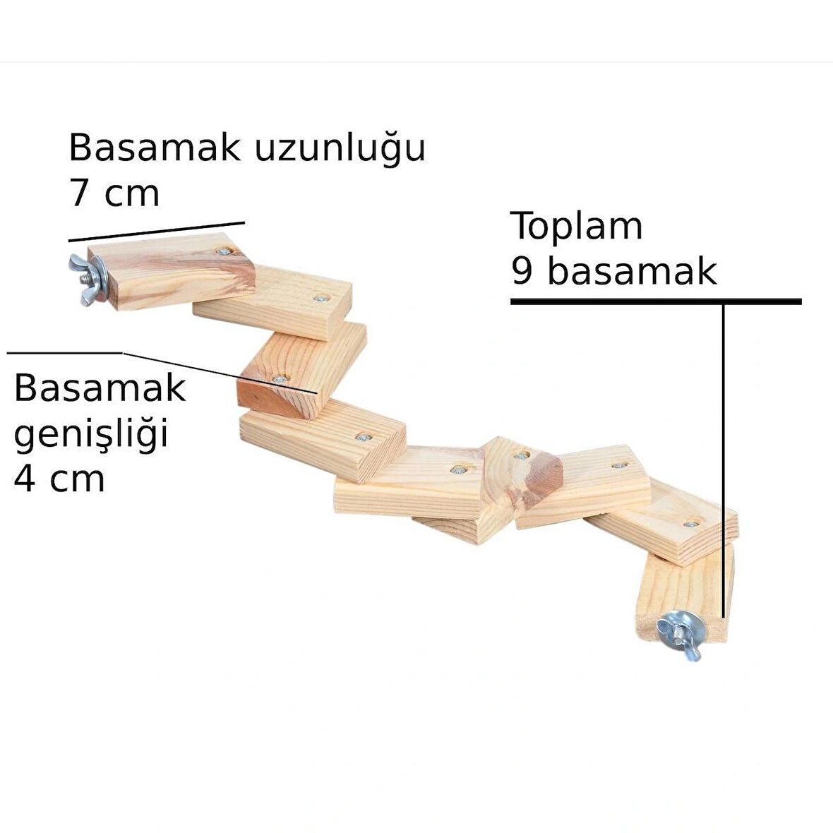 Tavşan Gine Domuzu Fare Hamster Ginepig Kuş Tüneği Merdiveni Tünek Oyun Parkuru Boy 53 cm