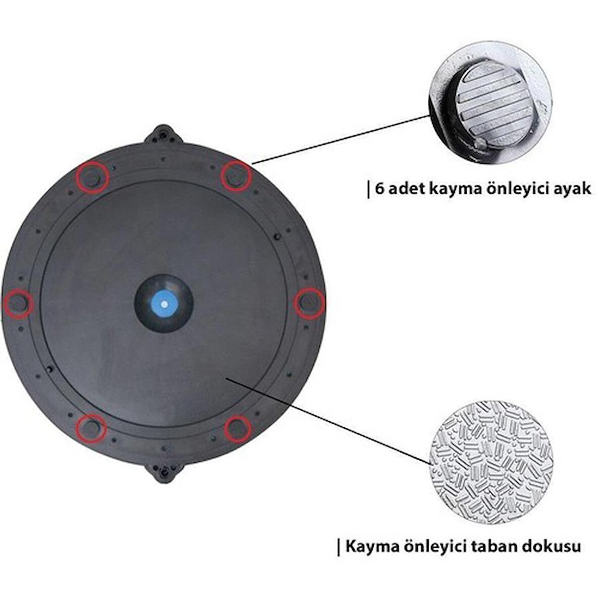 Delta Uluslararası Standart Ebatlarda 62 Cm Çap Bosu Ball Bosu Topu Pilates Denge Aleti (Pompalı)