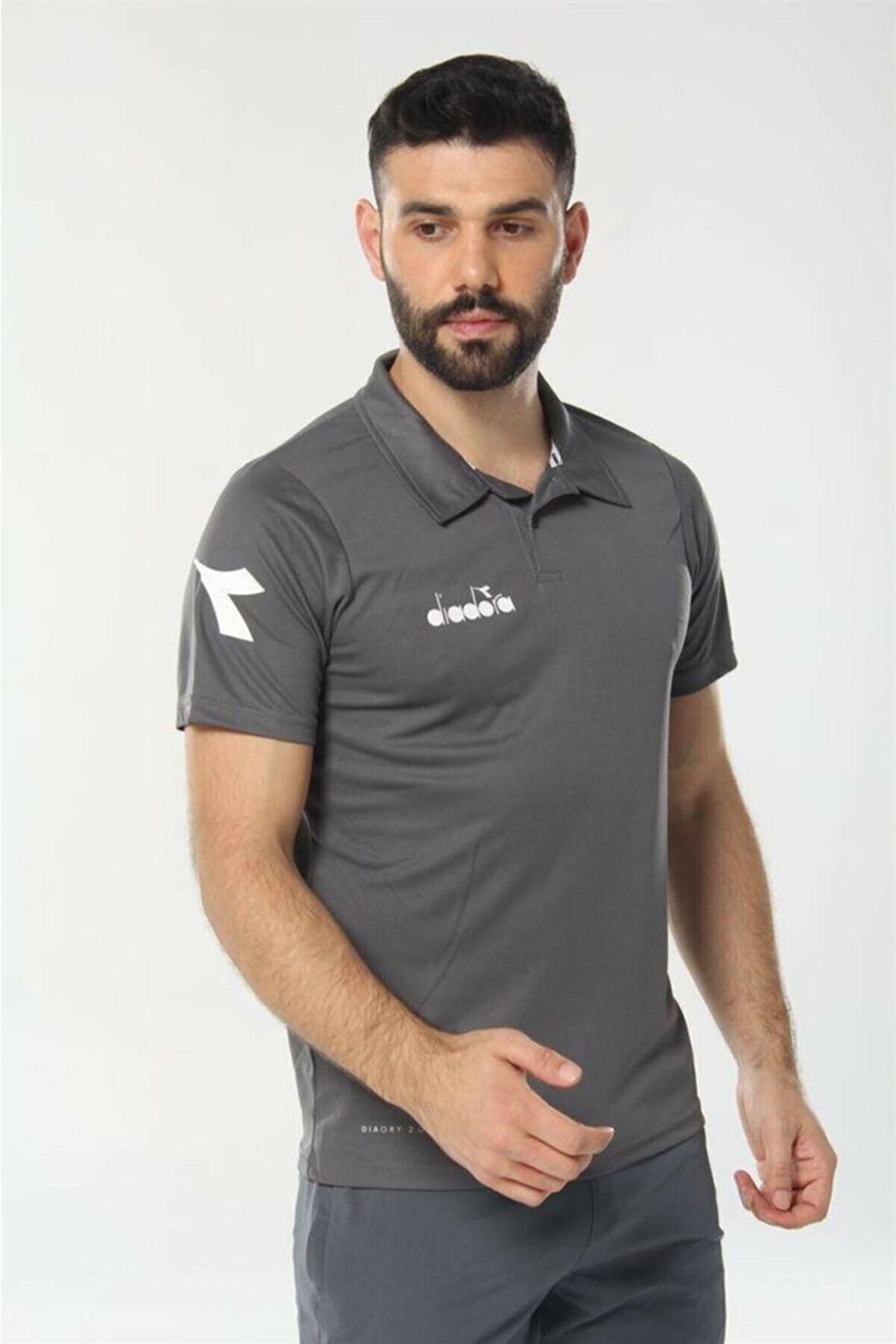 Diadora Nacce Antrasit Polo Yakalı T-Shirt  -  1TSR06-Antrasit
