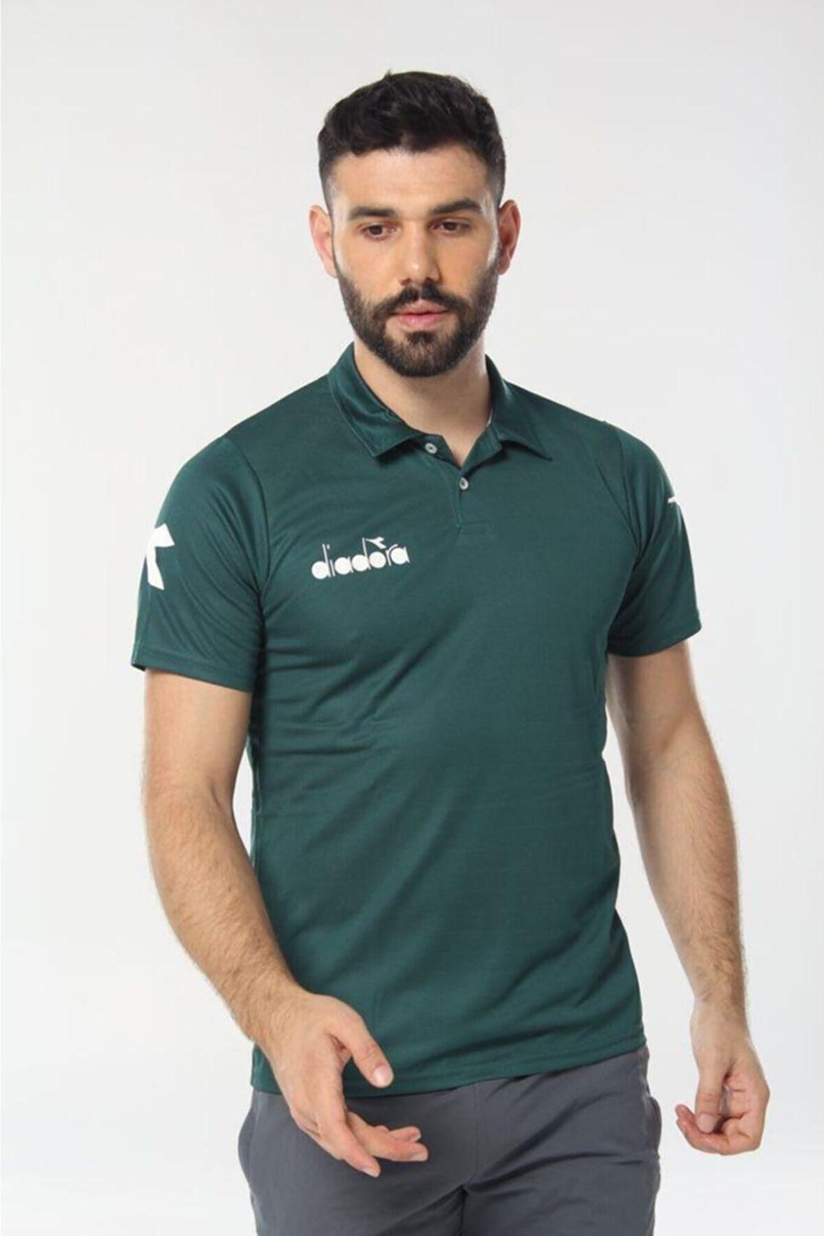 Diadora Nacce Koyu Yeşil Polo Yakalı T-Shirt  -  1TSR06-KoyuYeşil