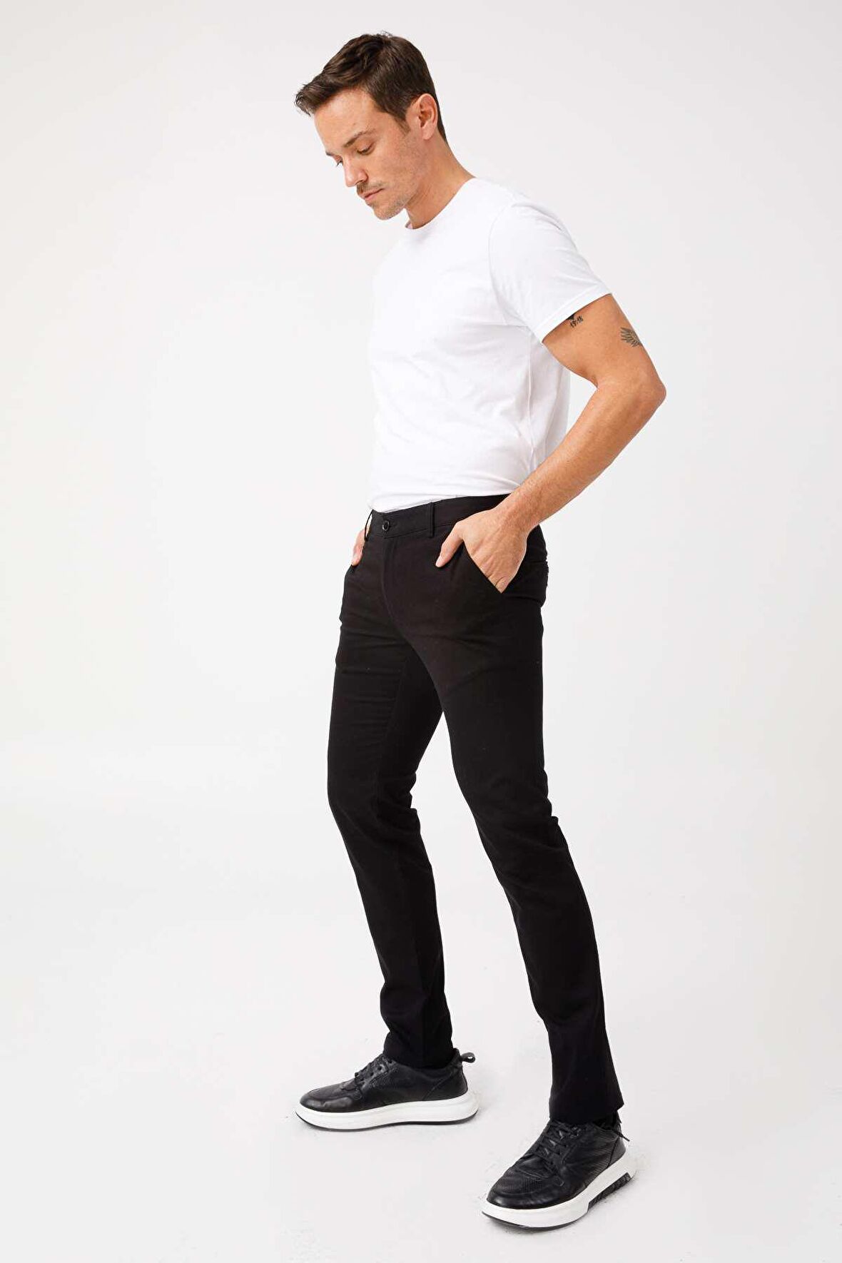 ERKEK SİYAH REGULARFIT / RAHAT KALIP STD PANTOLON