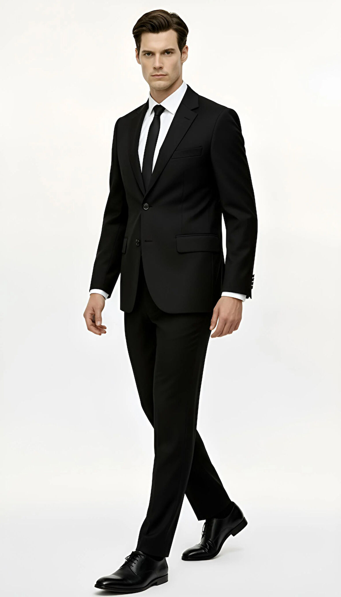 Erkek Siyah Regularfit / Rahat Kalıp  Takım Elbise