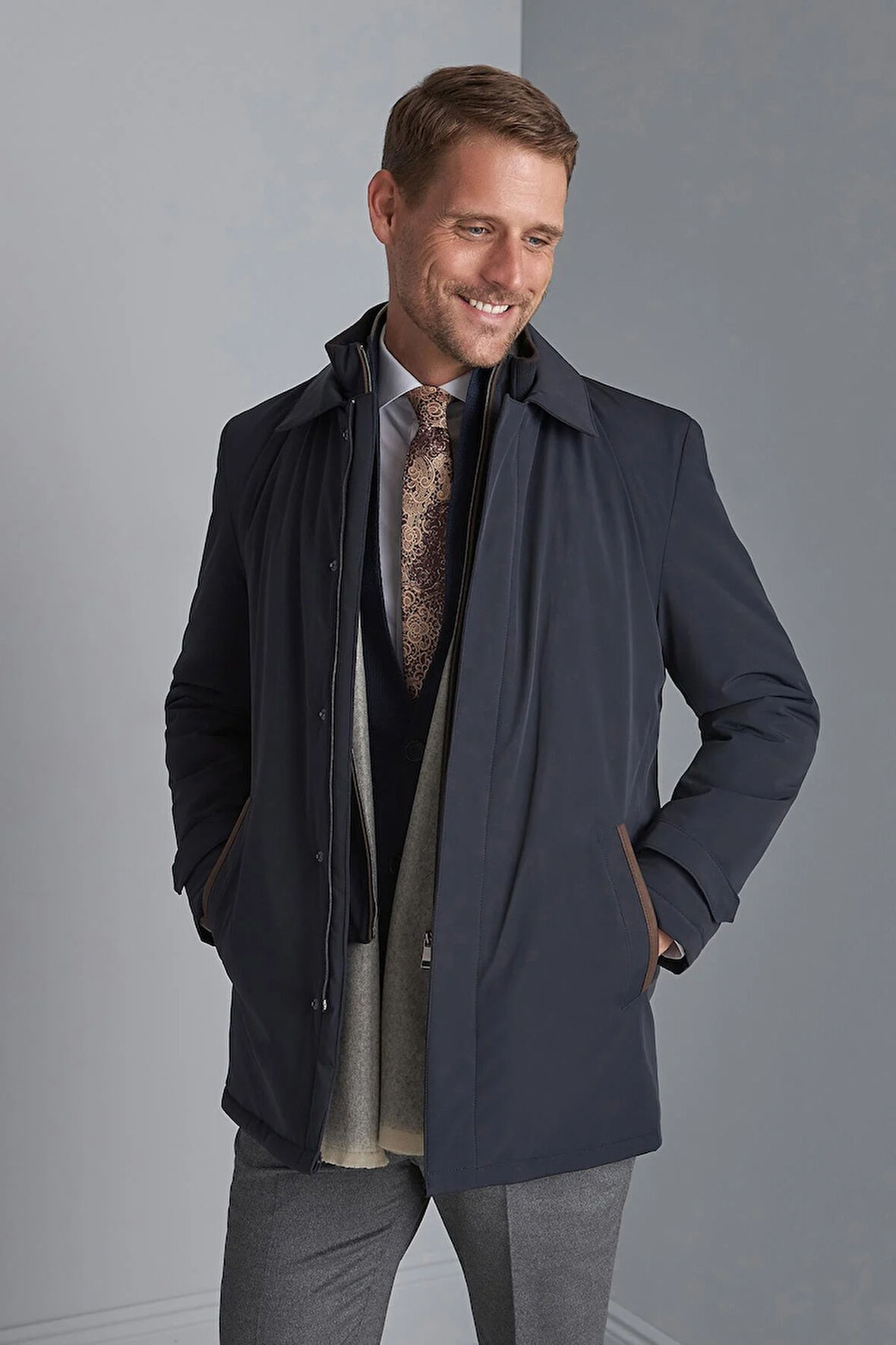 Erkek Lacivert   Kaban